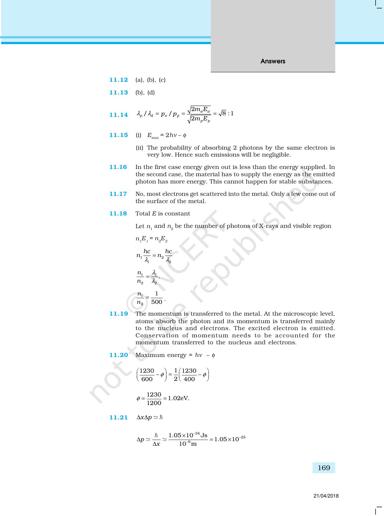 NCERT Exemplar Class 12: Physics  - Answers (All Units) - Page 64