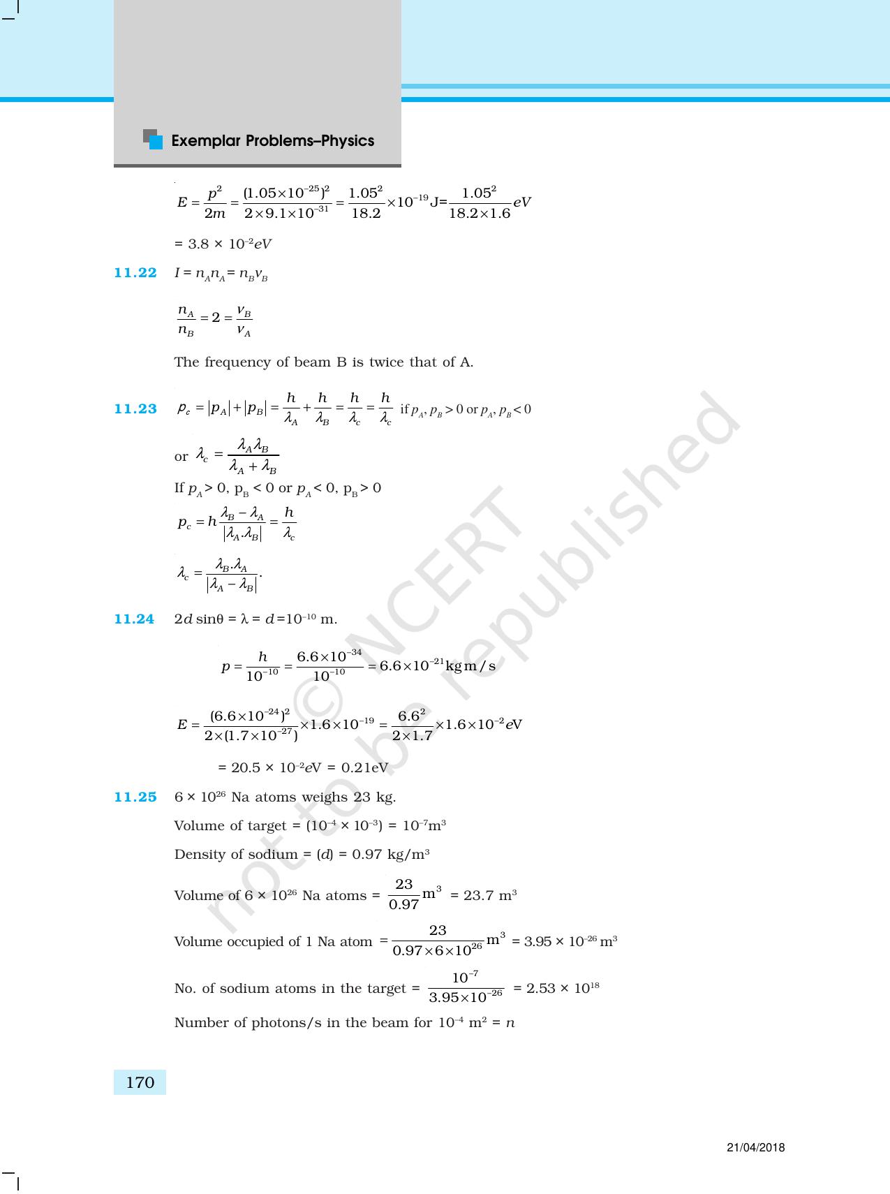 NCERT Exemplar Class 12: Physics  - Answers (All Units) - Page 65