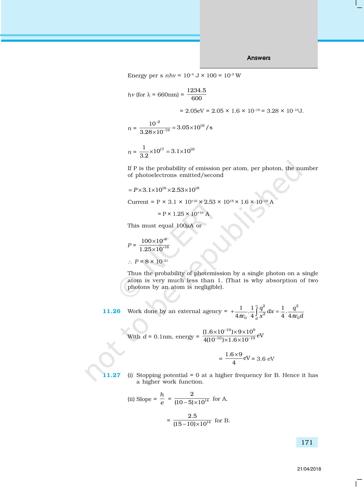 NCERT Exemplar Class 12: Physics  - Answers (All Units) - Page 66