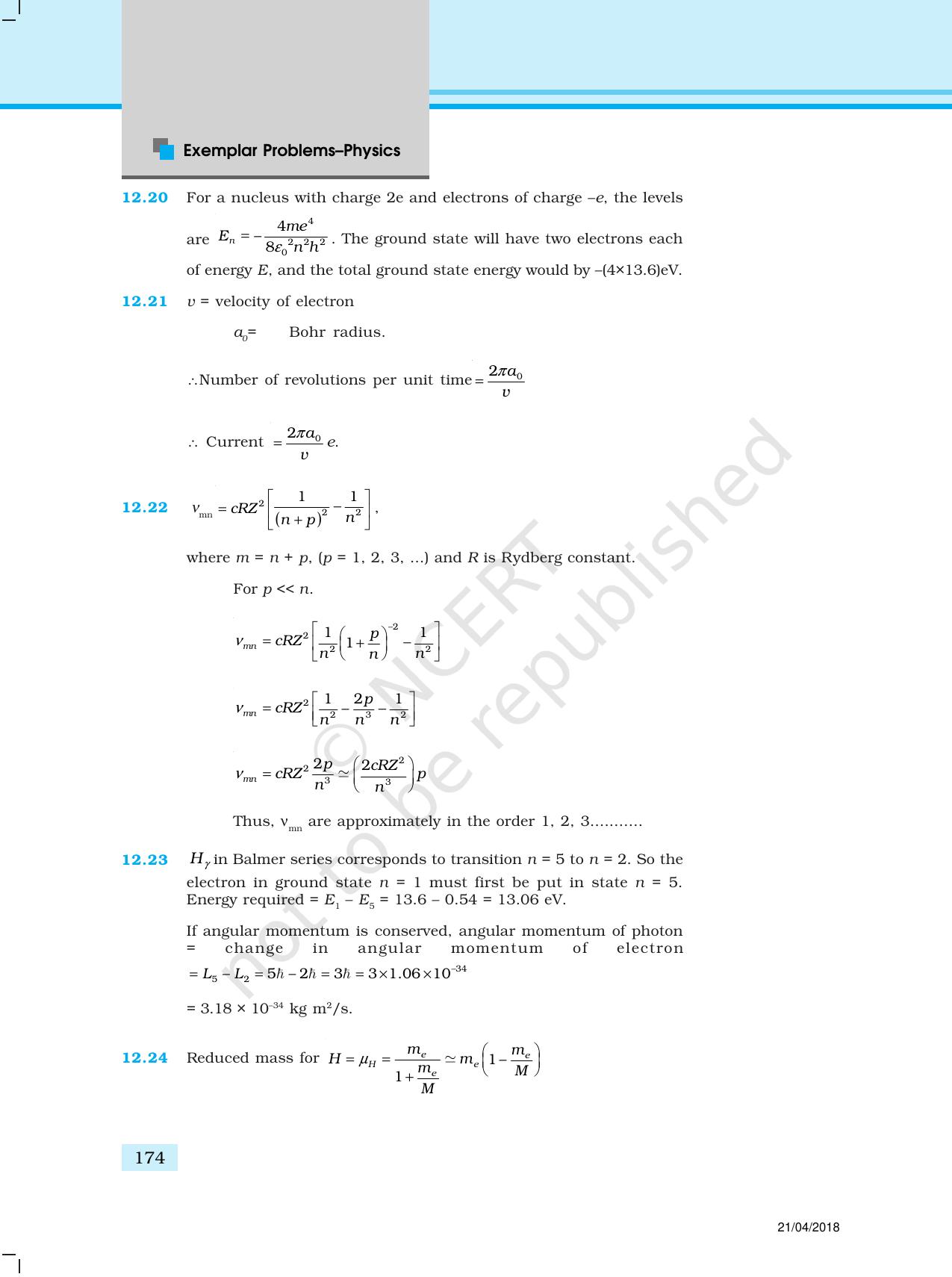 NCERT Exemplar Class 12: Physics  - Answers (All Units) - Page 69