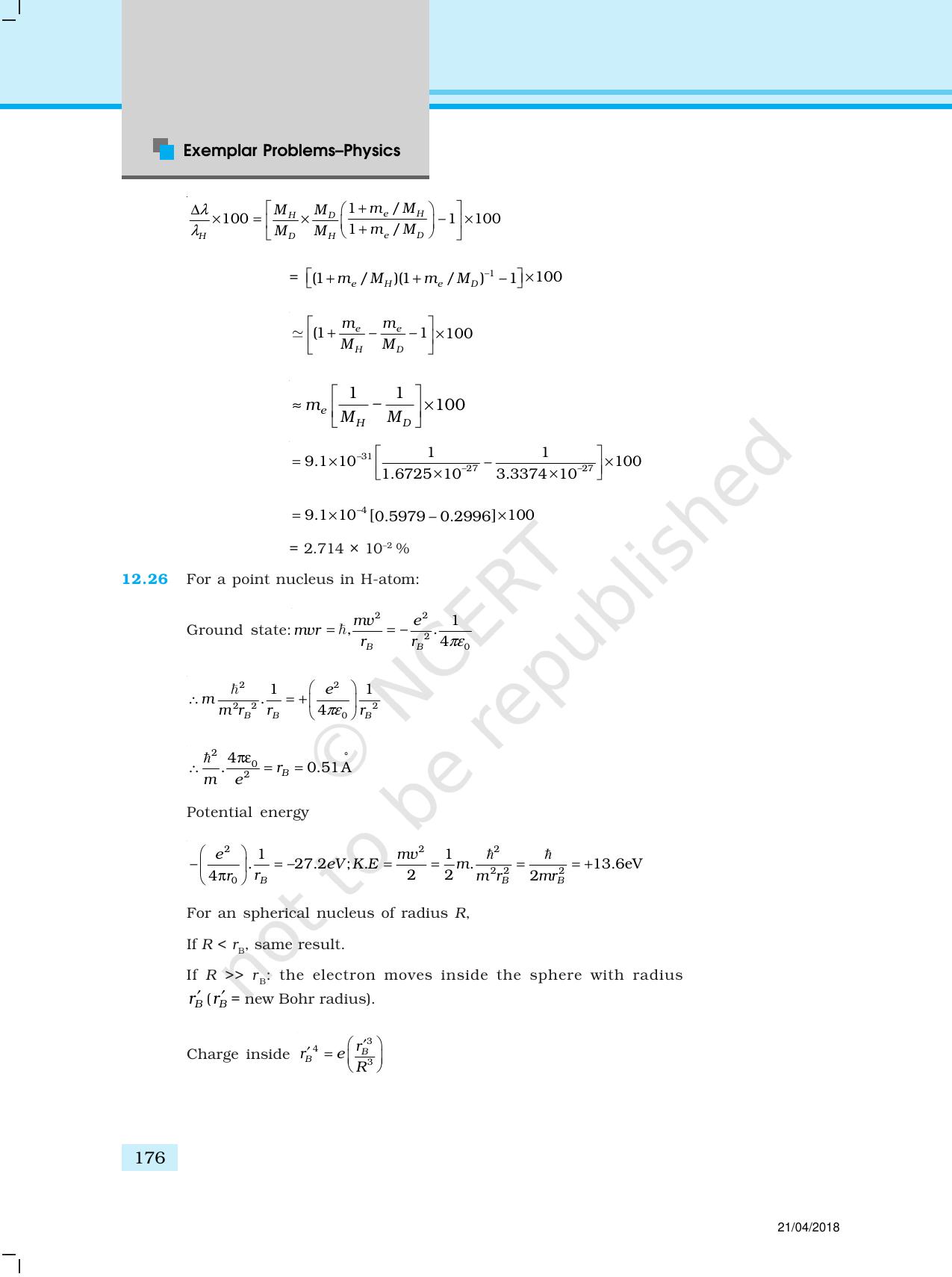 NCERT Exemplar Class 12: Physics  - Answers (All Units) - Page 71