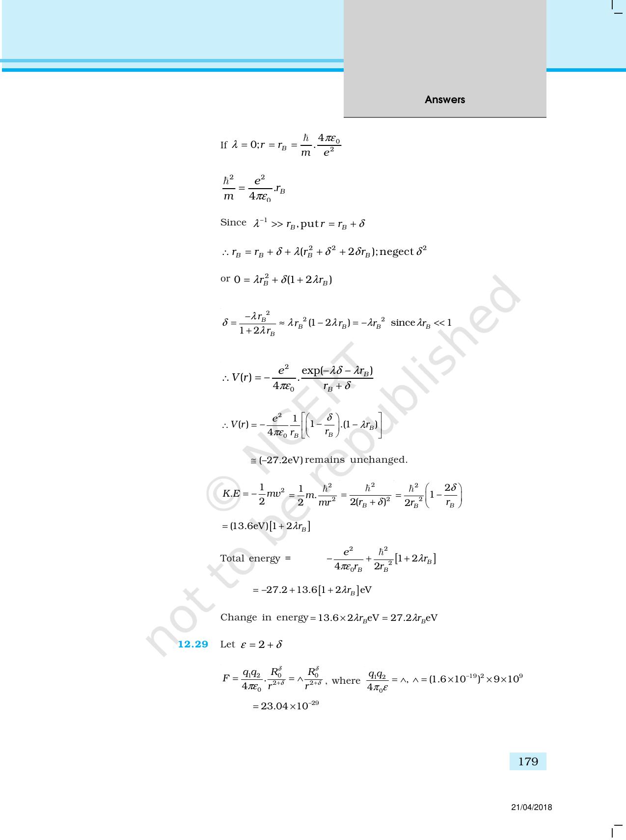NCERT Exemplar Class 12: Physics  - Answers (All Units) - Page 74