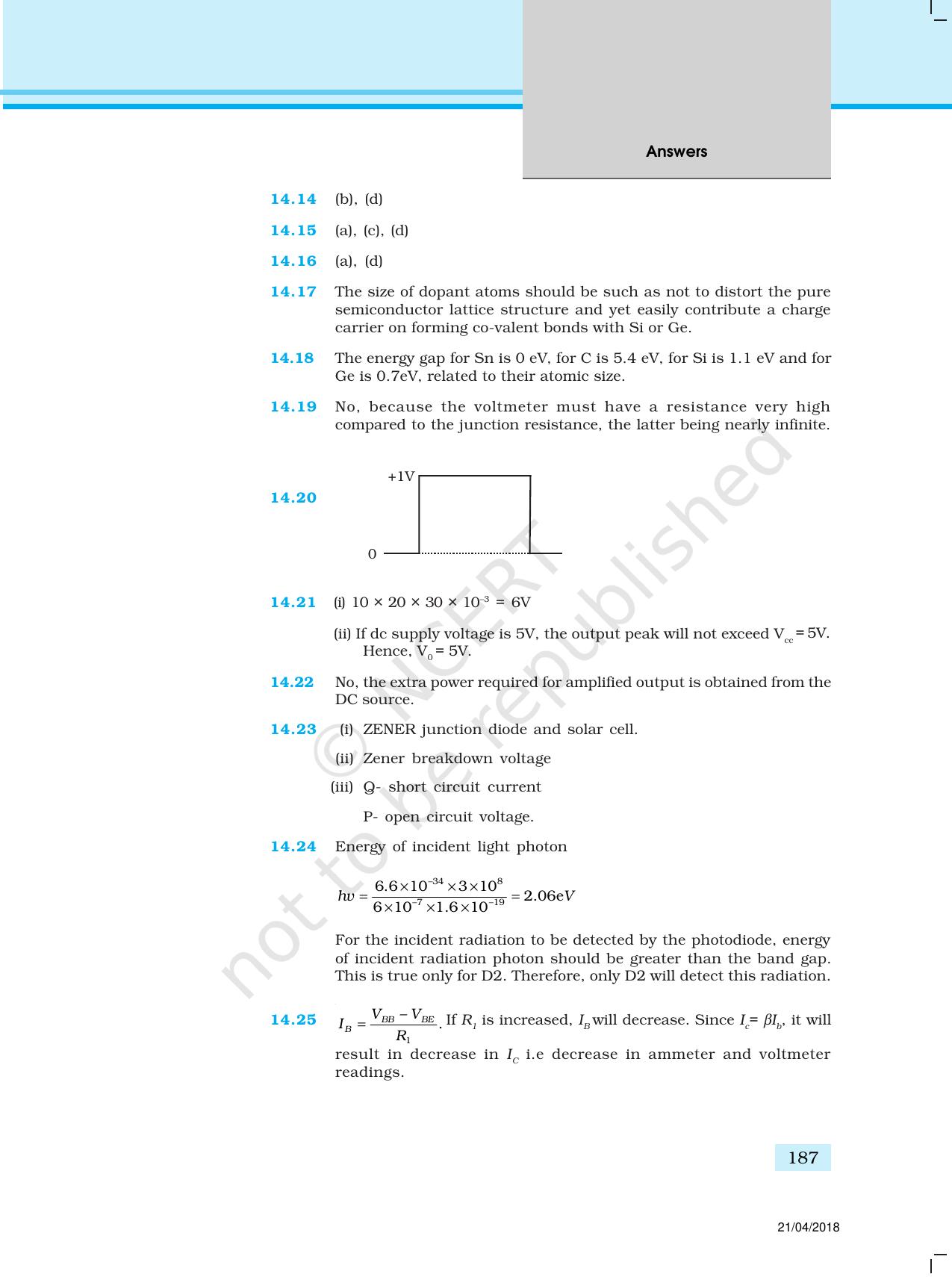 NCERT Exemplar Class 12: Physics  - Answers (All Units) - Page 82