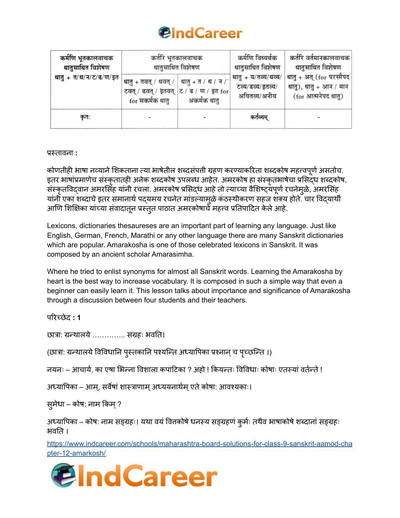 Maharashtra Board Solutions for Class 9- Sanskrit Aamod: Chapter 12- अमरकोषः - Page 19