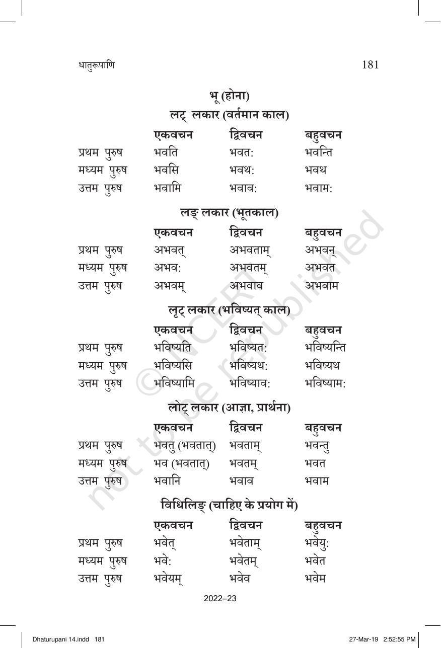 NCERT Book for Class 10 Sanskrit Chapter 14 धातुरूपाणि - Page 3