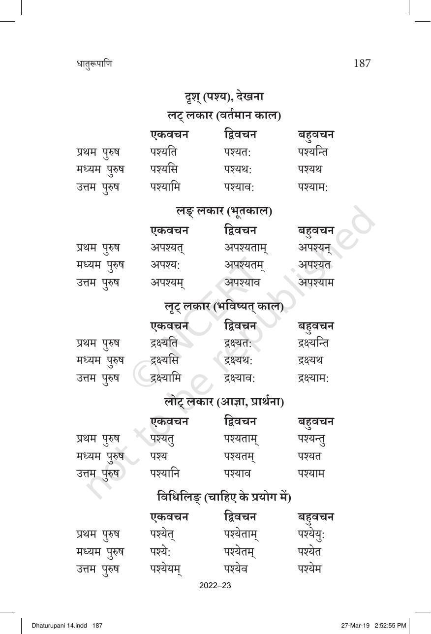NCERT Book for Class 10 Sanskrit Chapter 14 धातुरूपाणि - Page 9