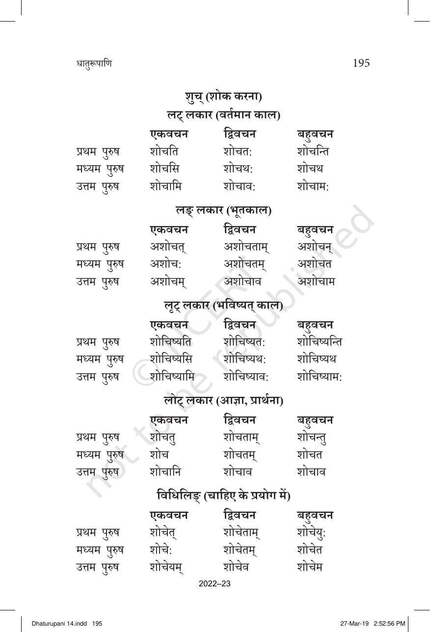 NCERT Book for Class 10 Sanskrit Chapter 14 धातुरूपाणि - Page 17