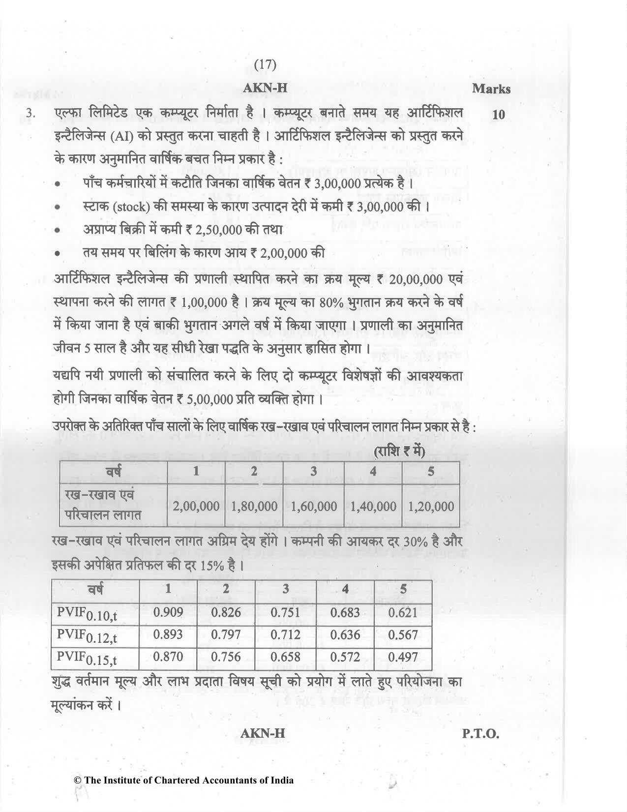 CA Inter May 2022 Question Paper - Paper 8 – Financial Management & Economics for Finance - Page 17