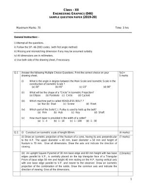 CBSE Class 12 Engg. Graphic Skill Education-Sample Paper 2019-20