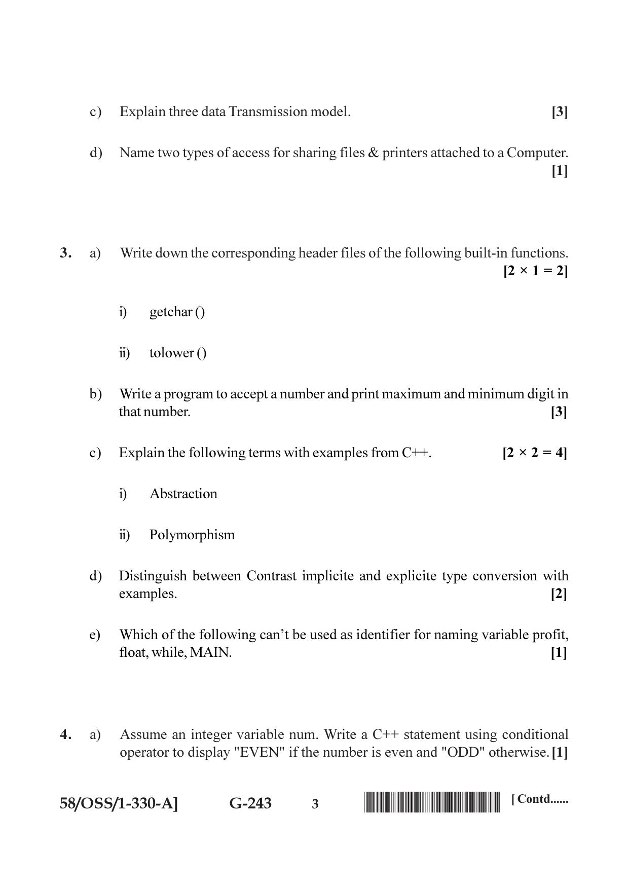 NIOS April 2019 Class 12 Computer Science (SET A) Question Paper - Page 3