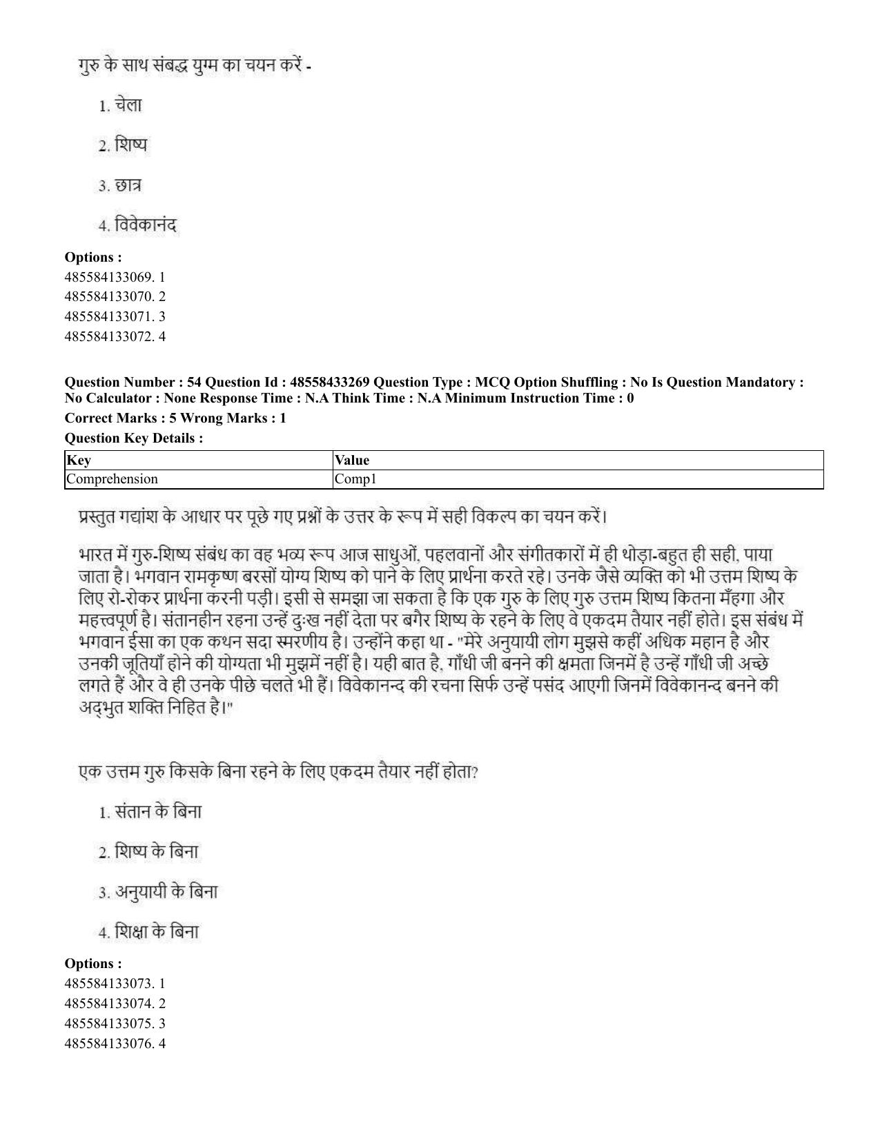 CUET 2023 English Hindi Shift 1 Question Papers - 18 June 2023 - Page 36