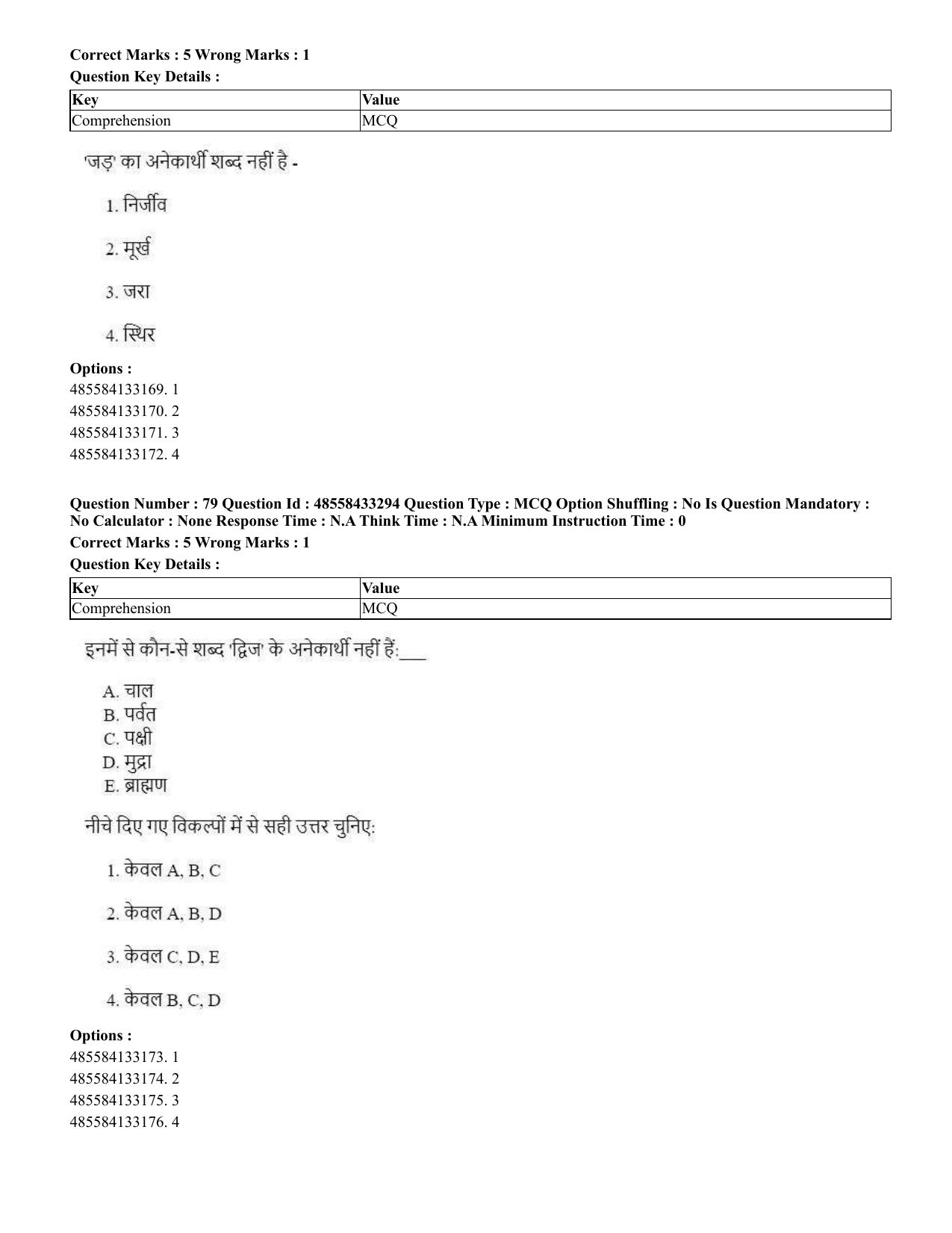 CUET 2023 English Hindi Shift 1 Question Papers - 18 June 2023 - Page 52