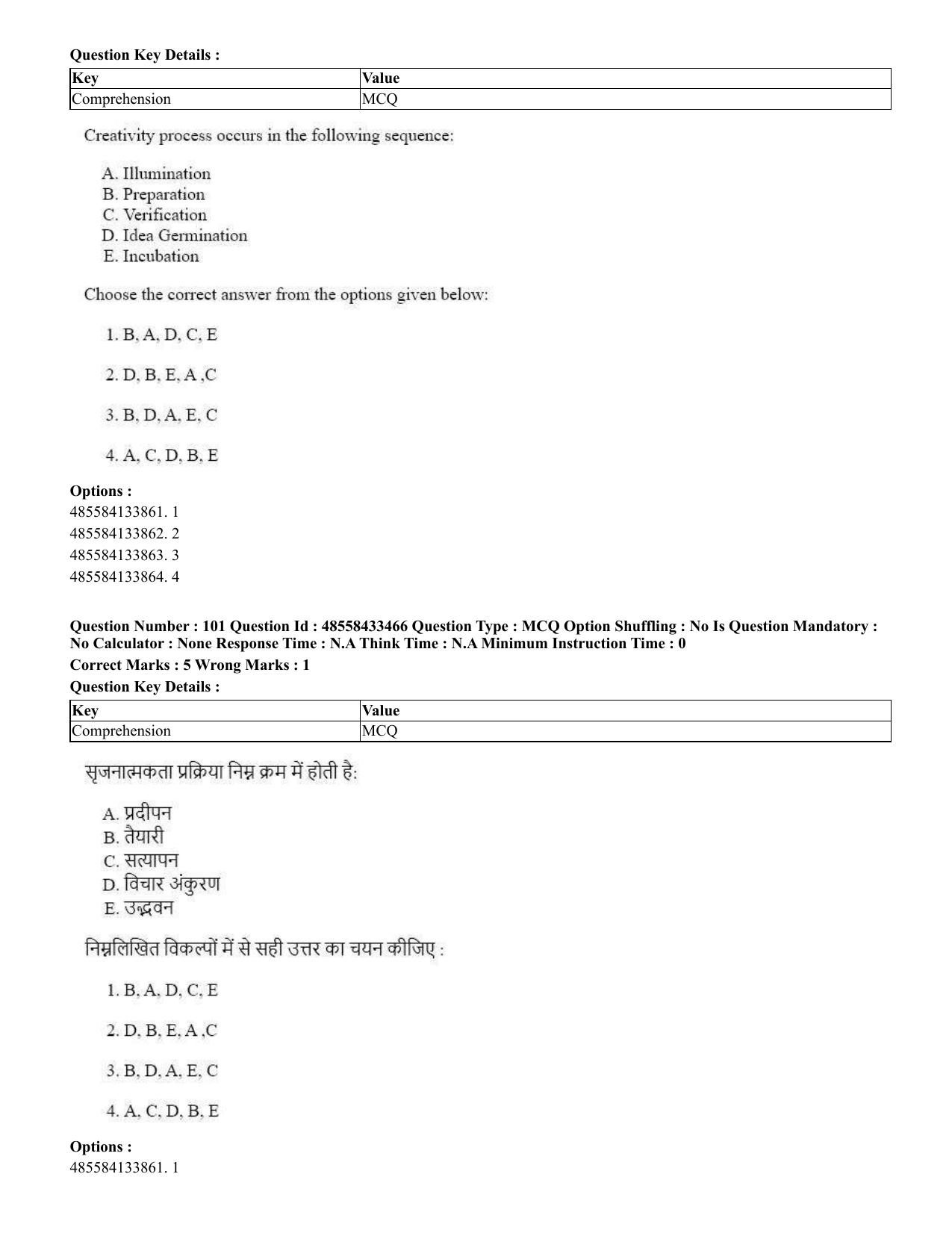 CUET 2023 English Hindi Shift 1 Question Papers - 18 June 2023 - Page 67