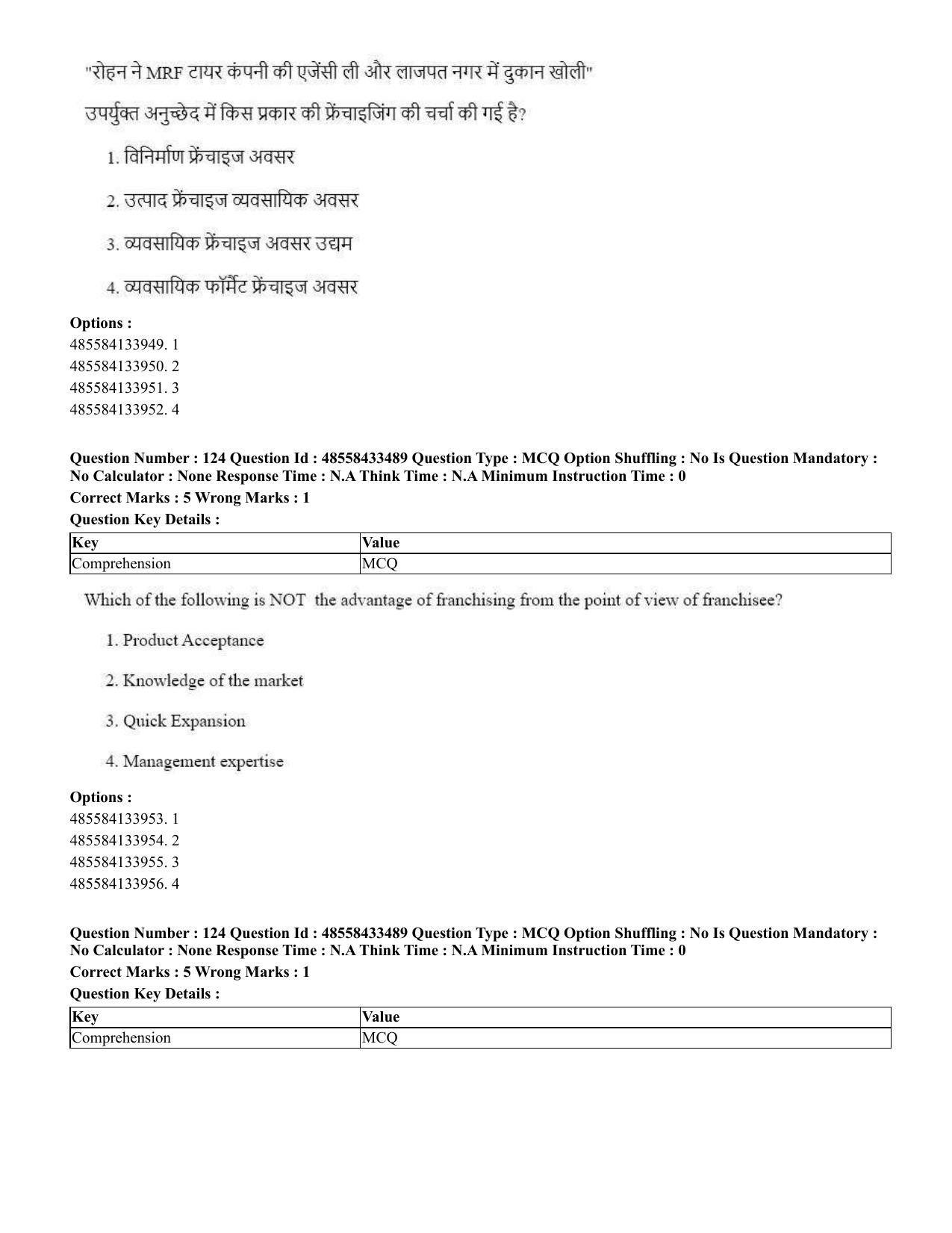 CUET 2023 English Hindi Shift 1 Question Papers - 18 June 2023 - Page 91