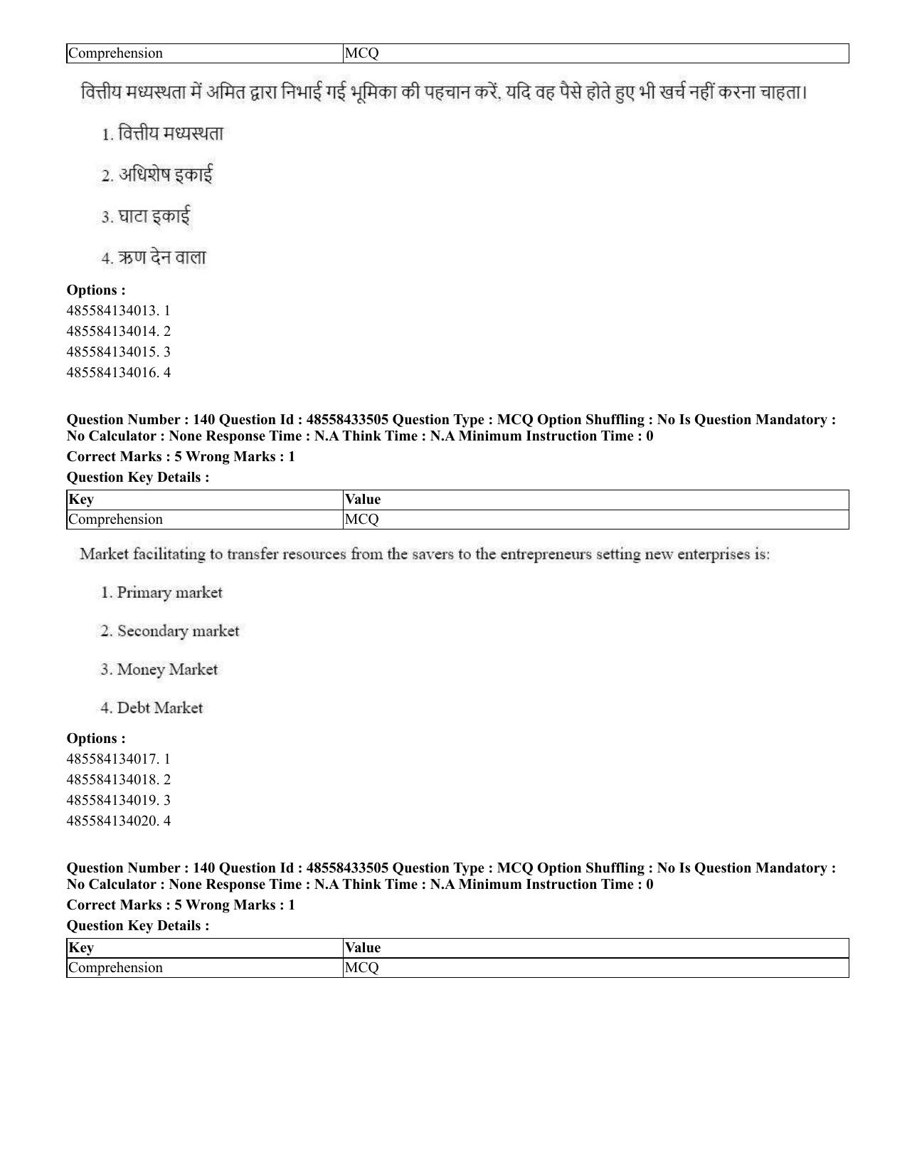 CUET 2023 English Hindi Shift 1 Question Papers - 18 June 2023 - Page 107