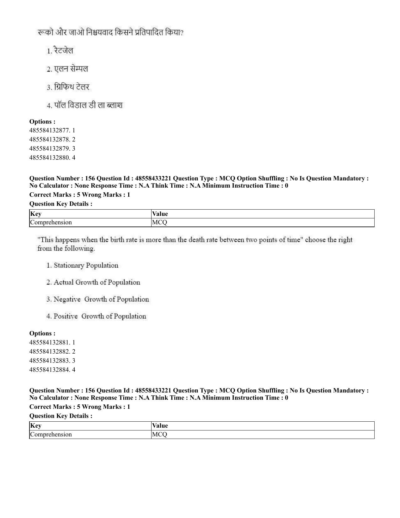 CUET 2023 English Hindi Shift 1 Question Papers - 18 June 2023 - Page 133