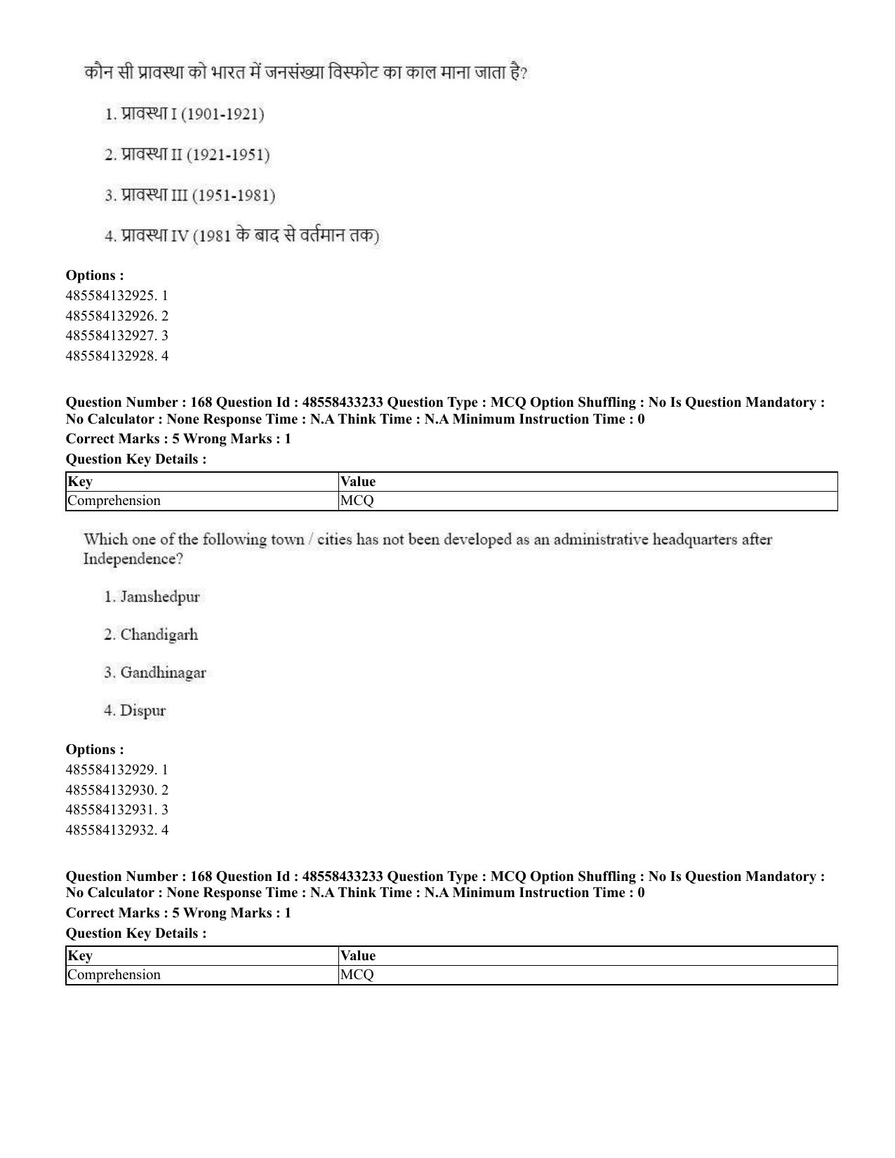 CUET 2023 English Hindi Shift 1 Question Papers - 18 June 2023 - Page 145