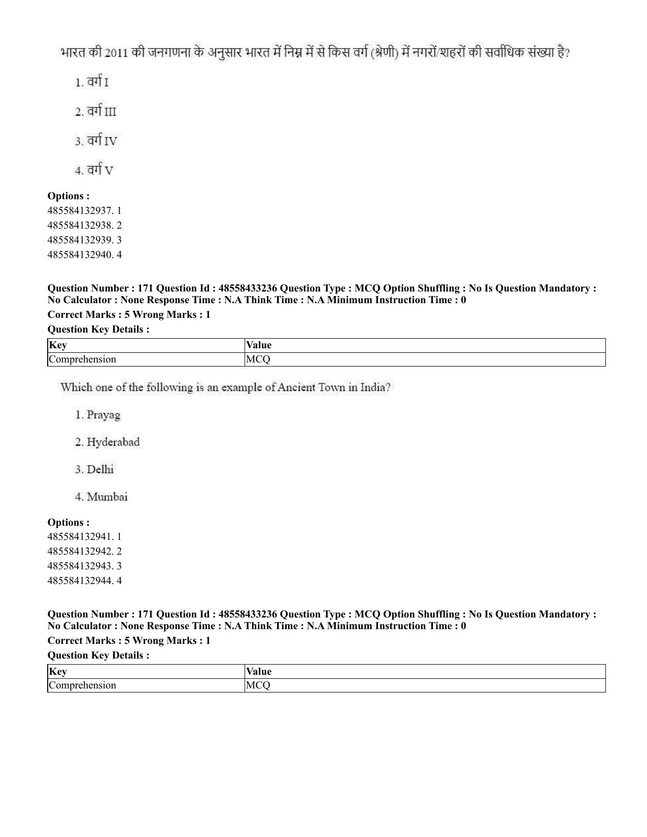 CUET 2023 English Hindi Shift 1 Question Papers - 18 June 2023 - Page 148