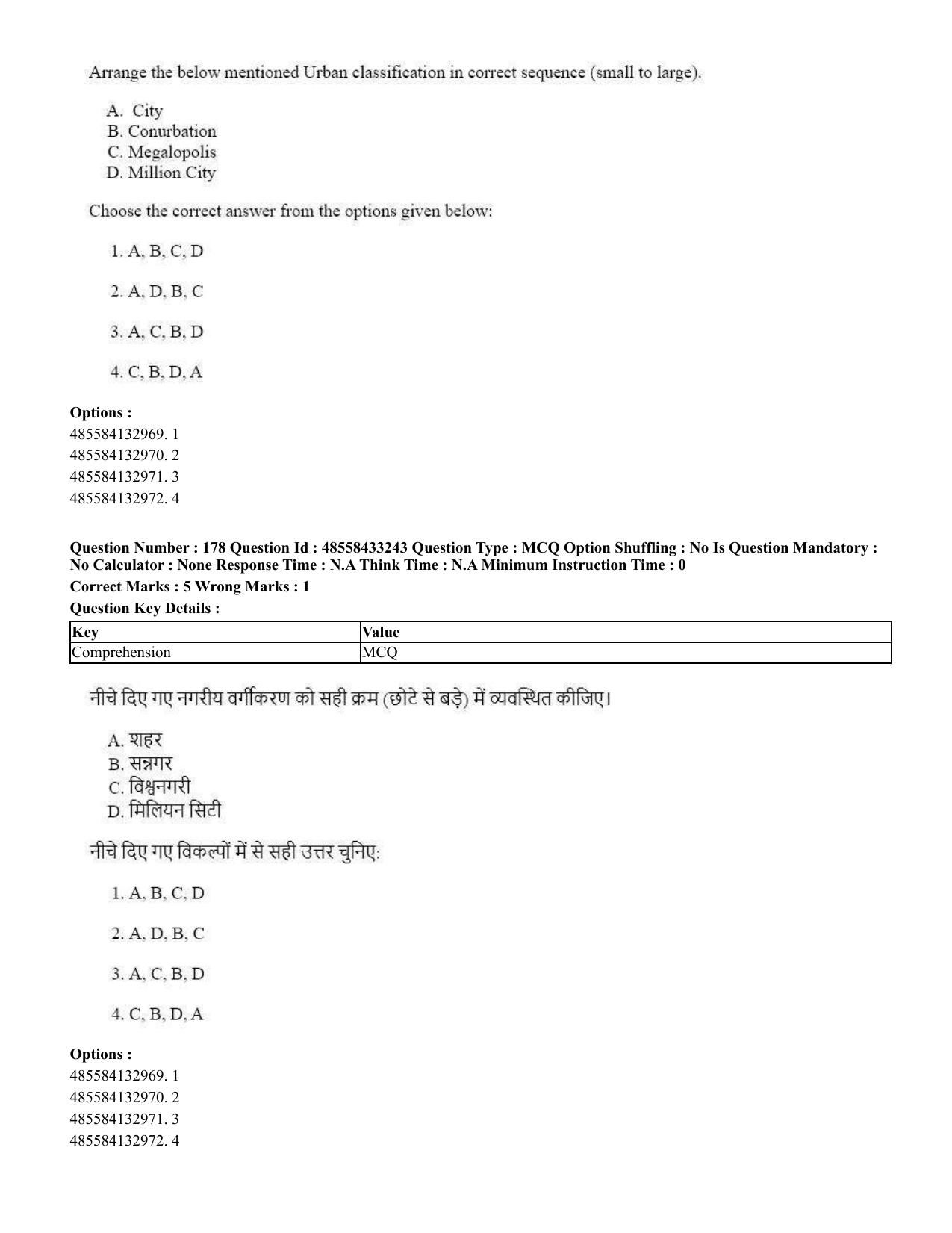 CUET 2023 English Hindi Shift 1 Question Papers - 18 June 2023 - Page 156