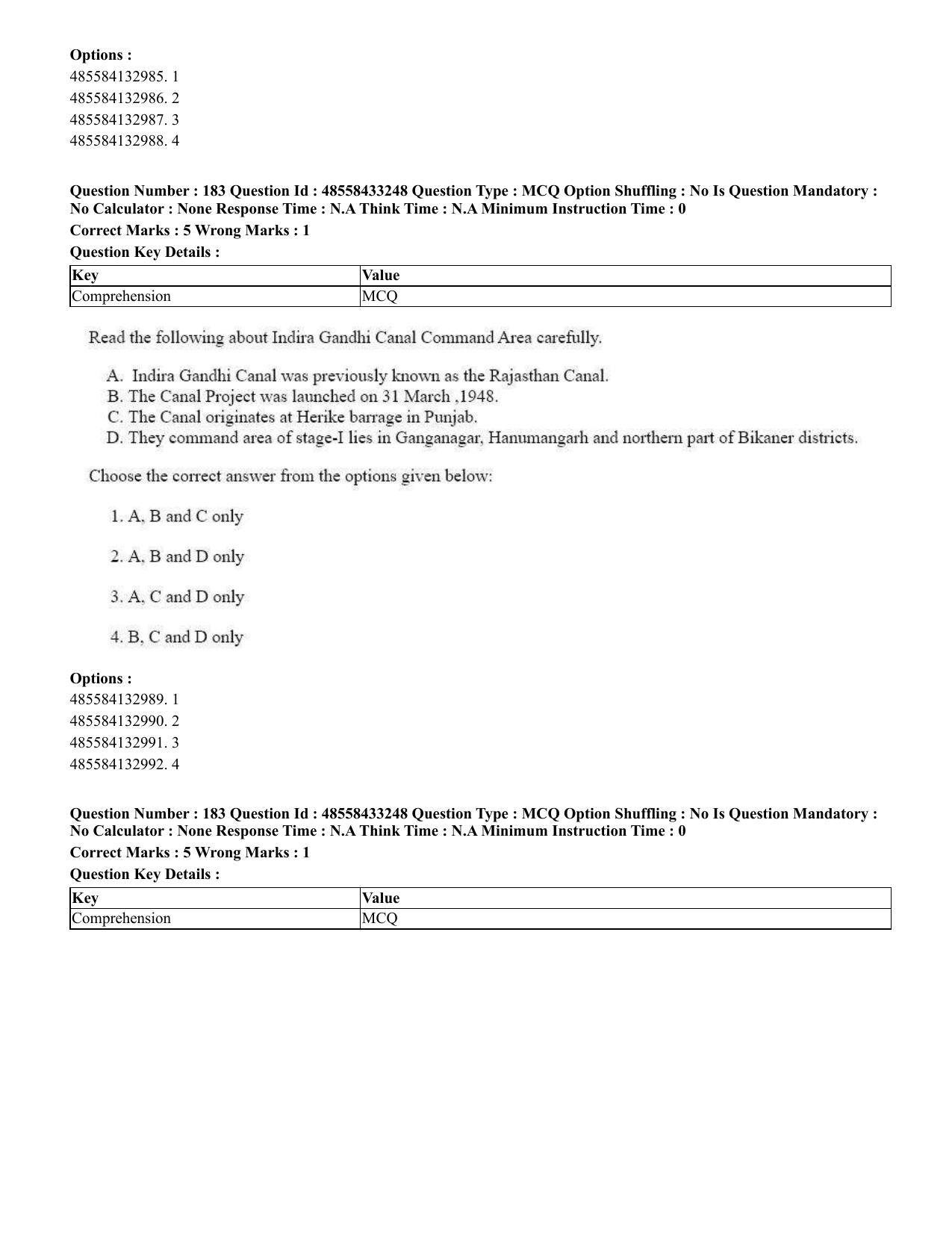 CUET 2023 English Hindi Shift 1 Question Papers - 18 June 2023 - Page 162