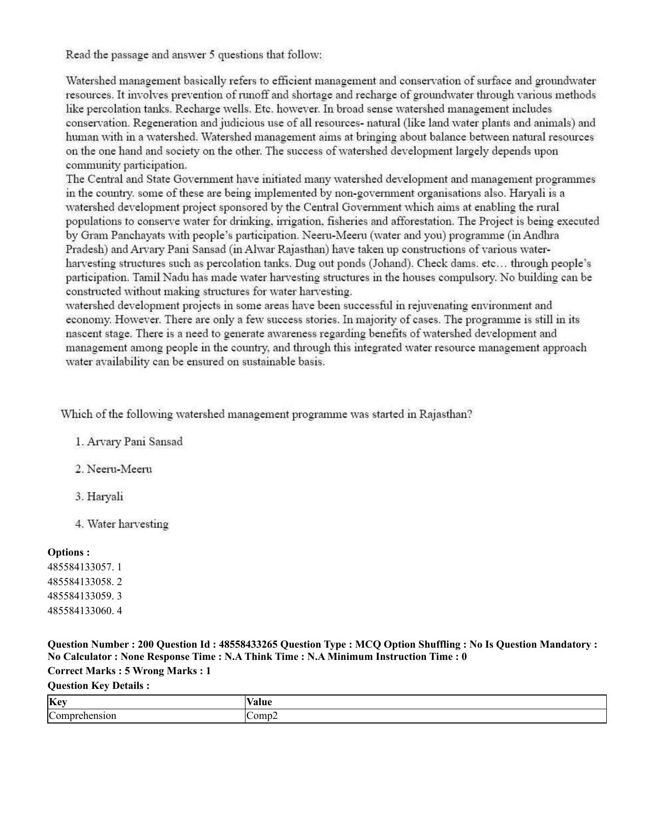 CUET 2023 English Hindi Shift 1 Question Papers - 18 June 2023 - Page 191