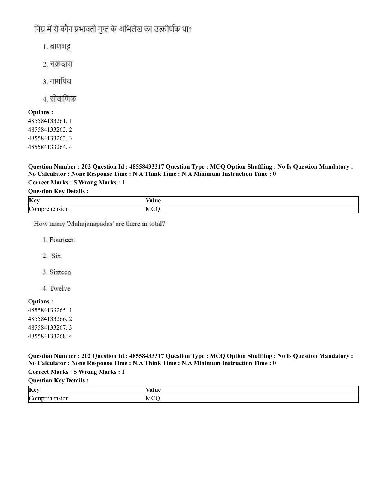 CUET 2023 English Hindi Shift 1 Question Papers - 18 June 2023 - Page 194