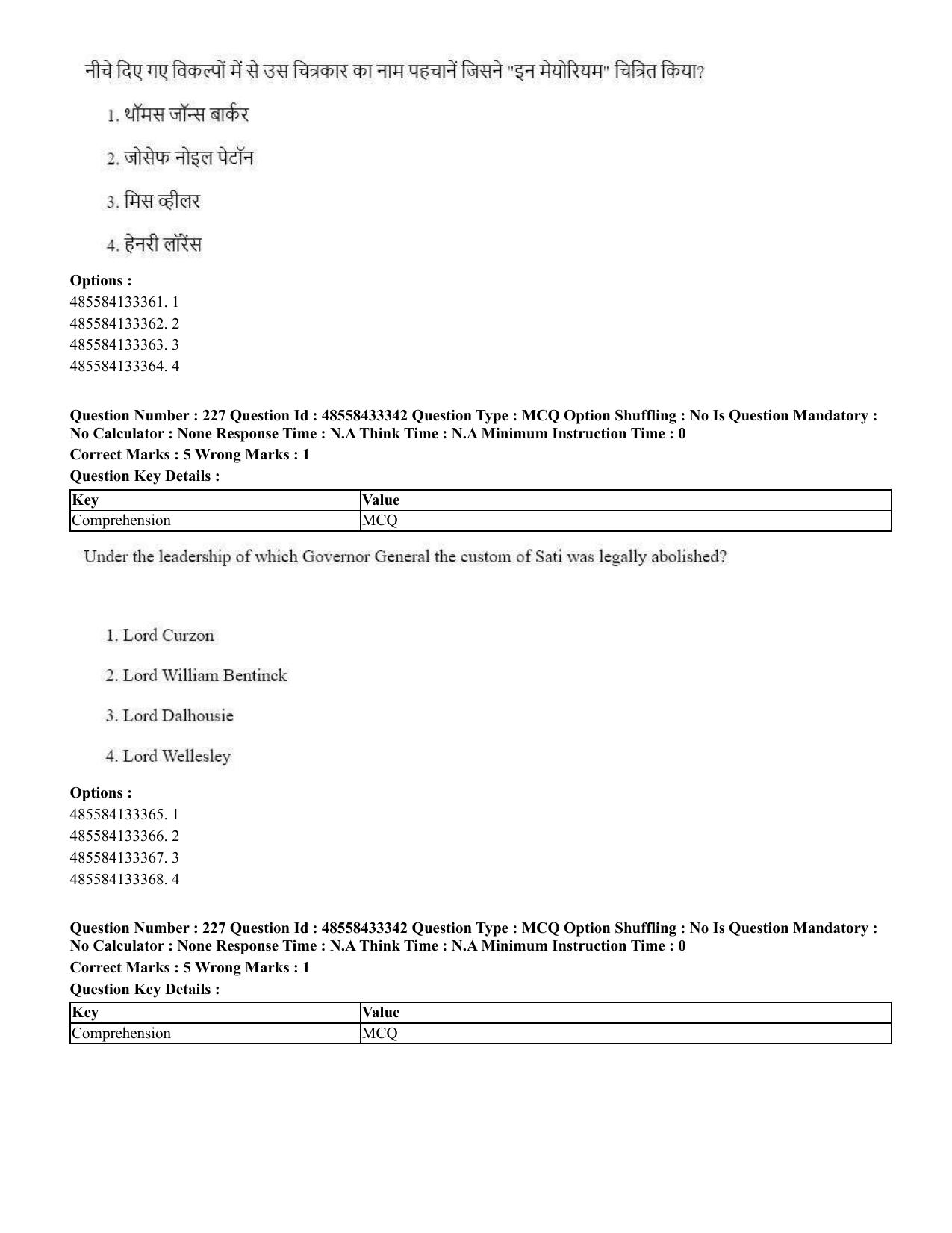CUET 2023 English Hindi Shift 1 Question Papers - 18 June 2023 - Page 220