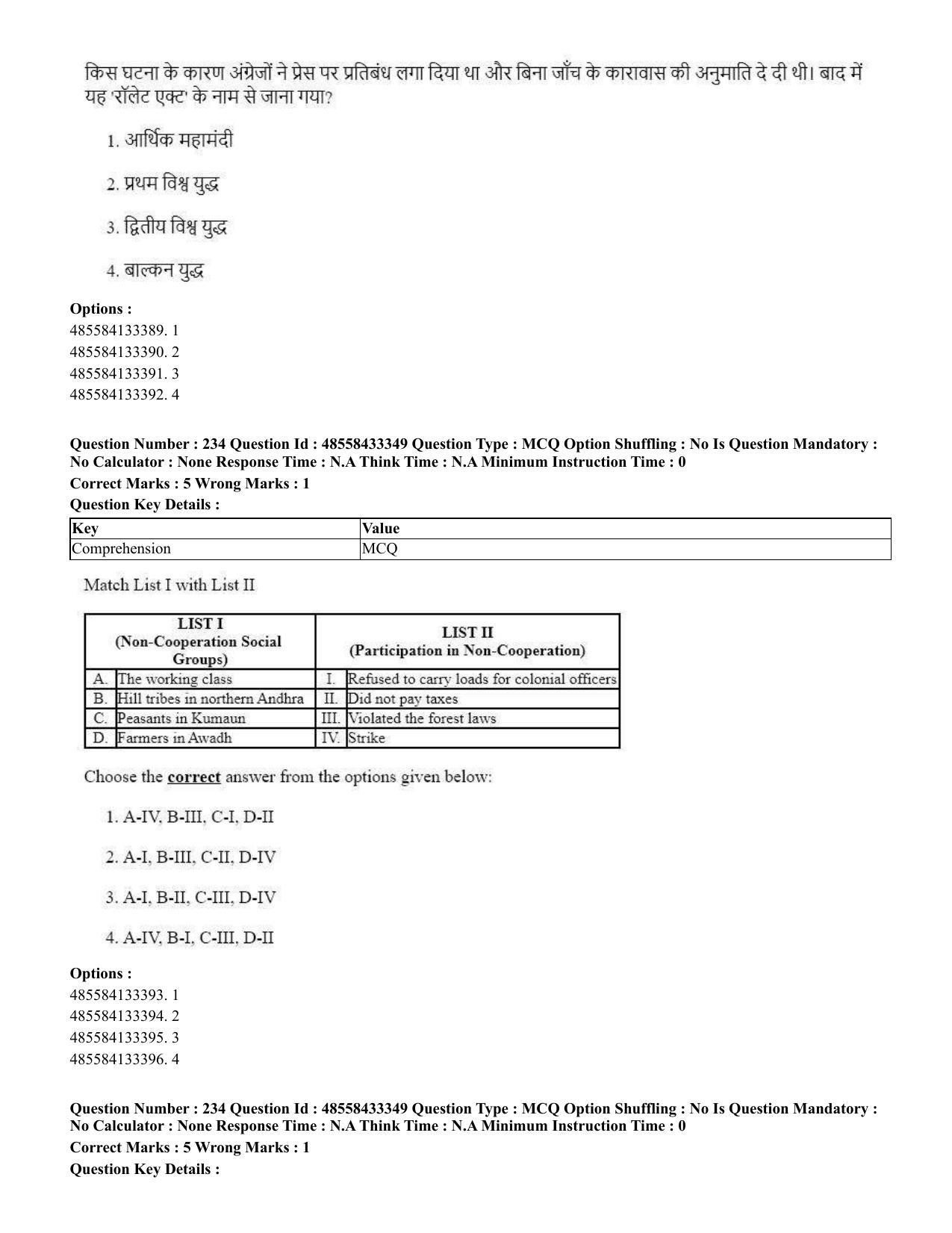 CUET 2023 English Hindi Shift 1 Question Papers - 18 June 2023 - Page 227