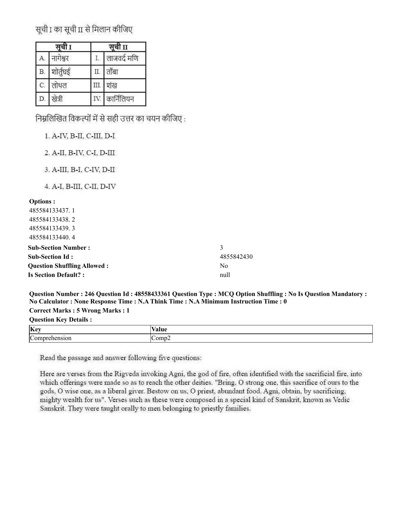 CUET 2023 English Hindi Shift 1 Question Papers - 18 June 2023 - Page 242