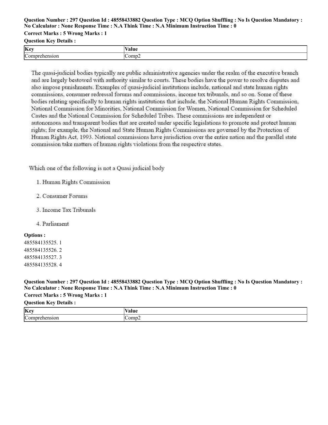 CUET 2023 English Hindi Shift 1 Question Papers - 18 June 2023 - Page 300