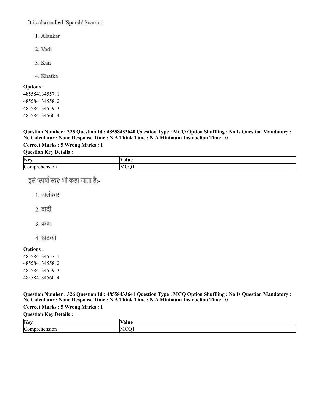 CUET 2023 English Hindi Shift 1 Question Papers - 18 June 2023 - Page 342