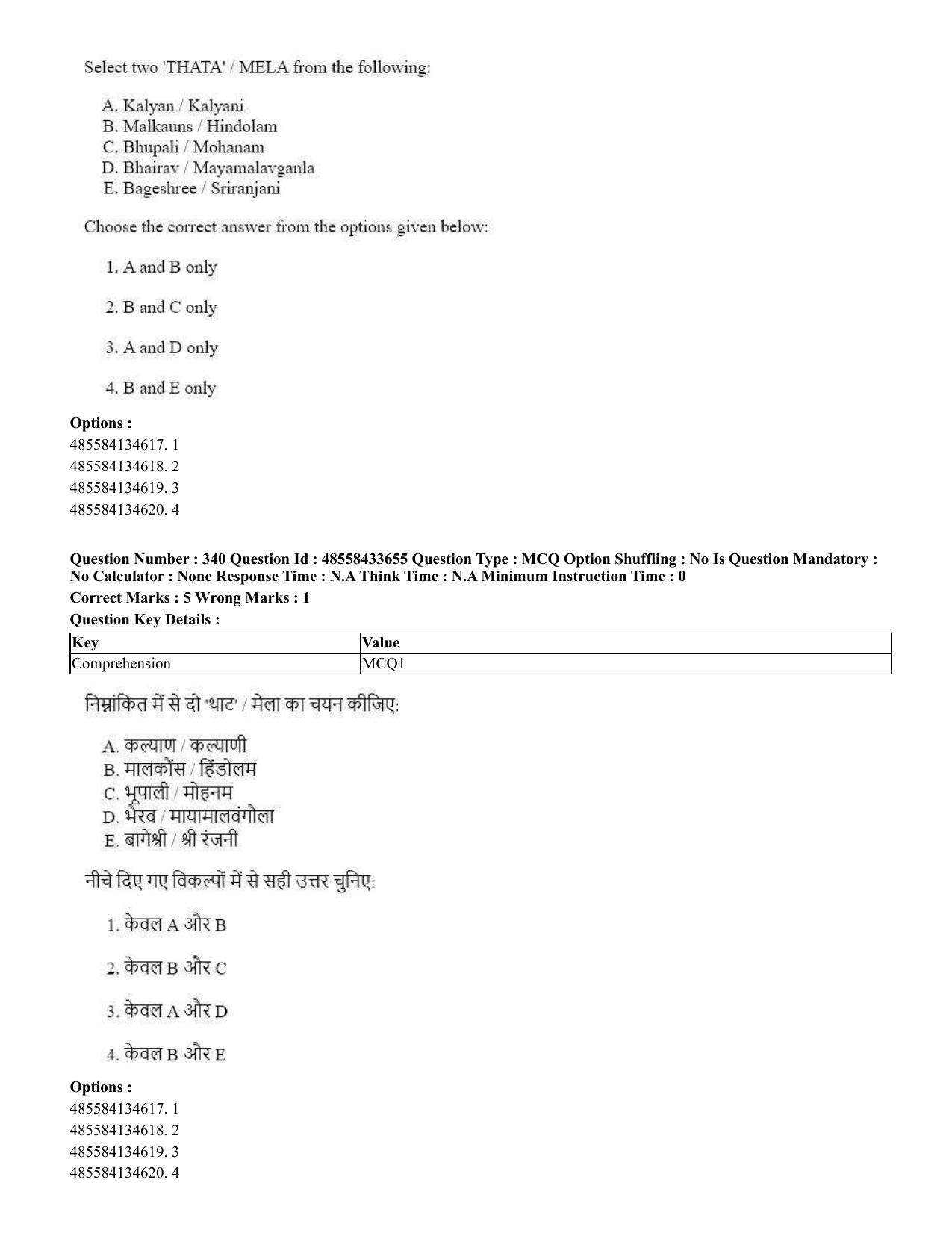 CUET 2023 English Hindi Shift 1 Question Papers - 18 June 2023 - Page 357