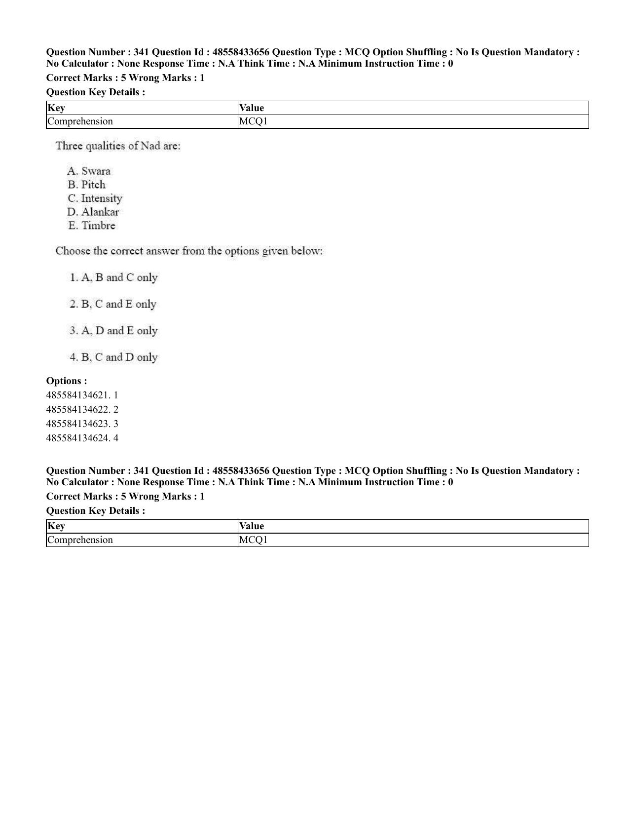 CUET 2023 English Hindi Shift 1 Question Papers - 18 June 2023 - Page 358