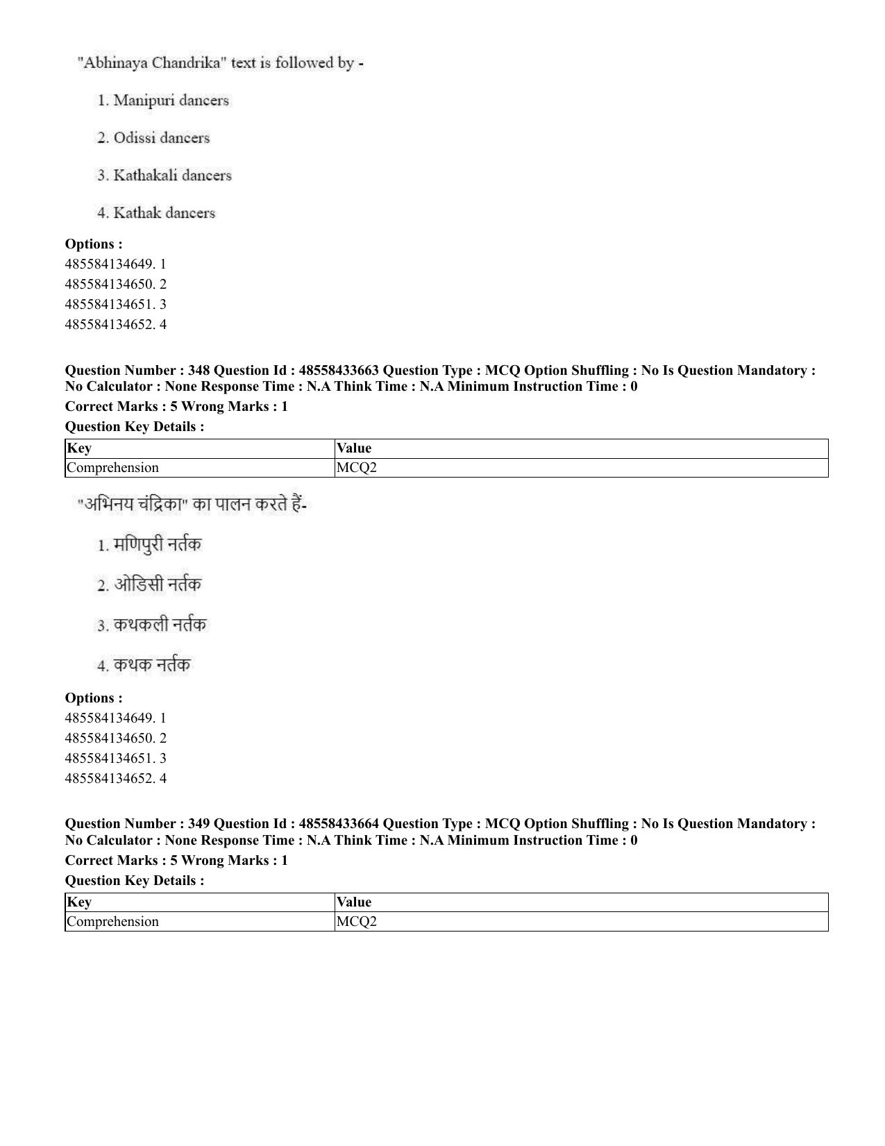 CUET 2023 English Hindi Shift 1 Question Papers - 18 June 2023 - Page 367