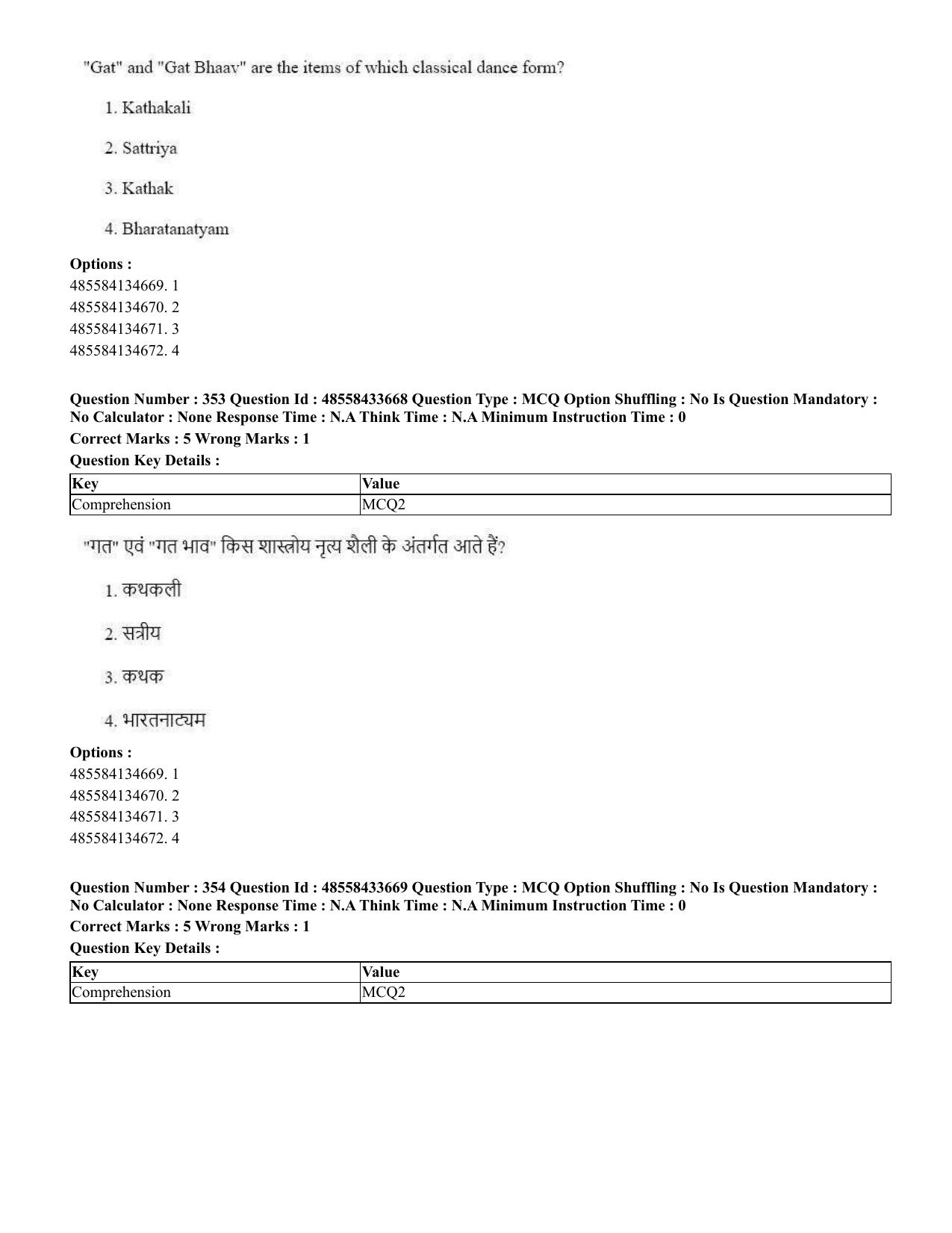 CUET 2023 English Hindi Shift 1 Question Papers - 18 June 2023 - Page 372
