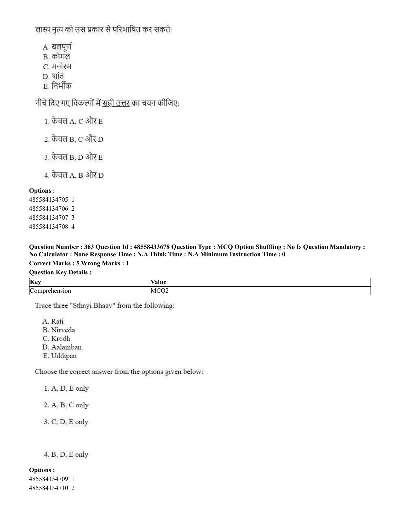 CUET 2023 English Hindi Shift 1 Question Papers - 18 June 2023 - Page 382