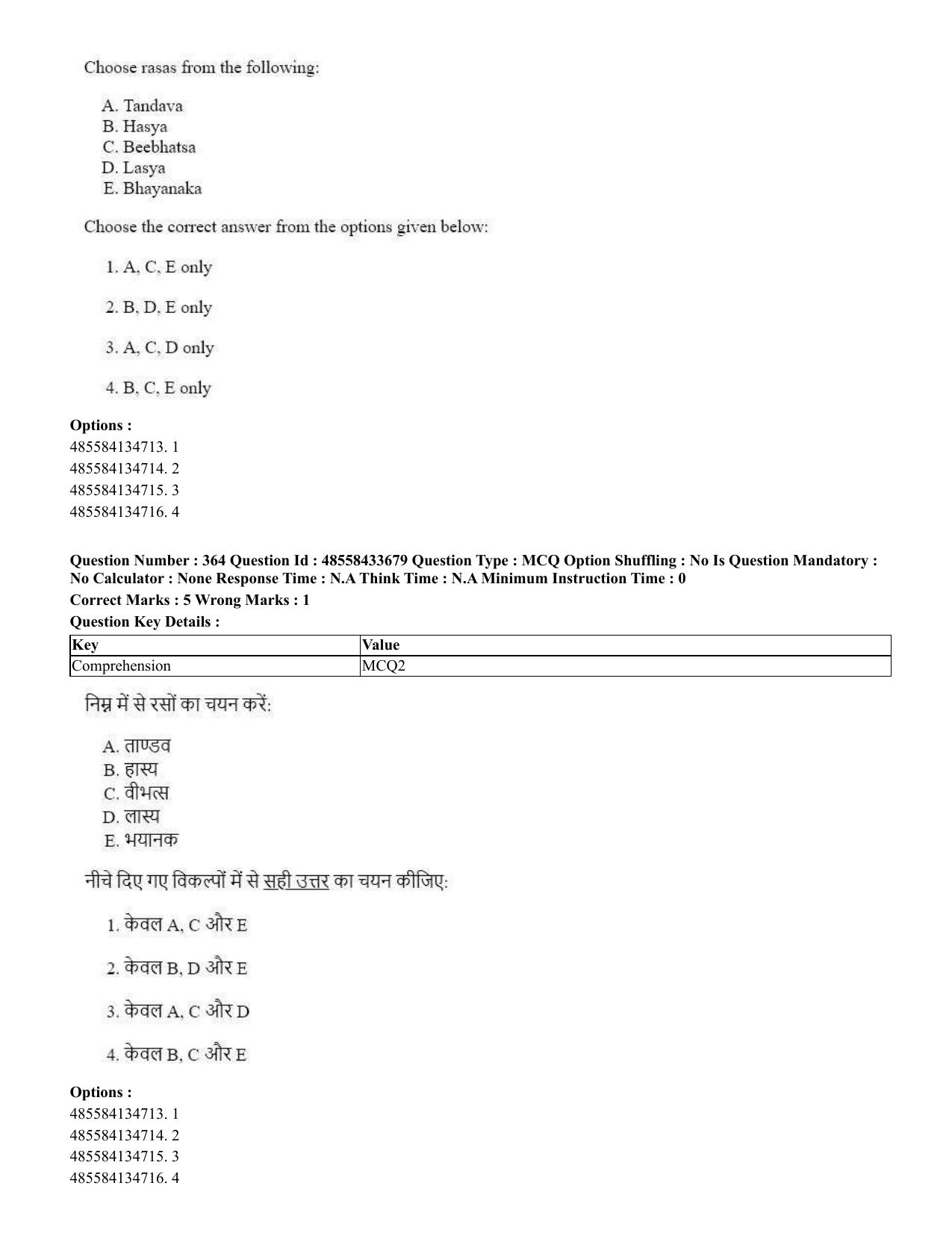 CUET 2023 English Hindi Shift 1 Question Papers - 18 June 2023 - Page 384