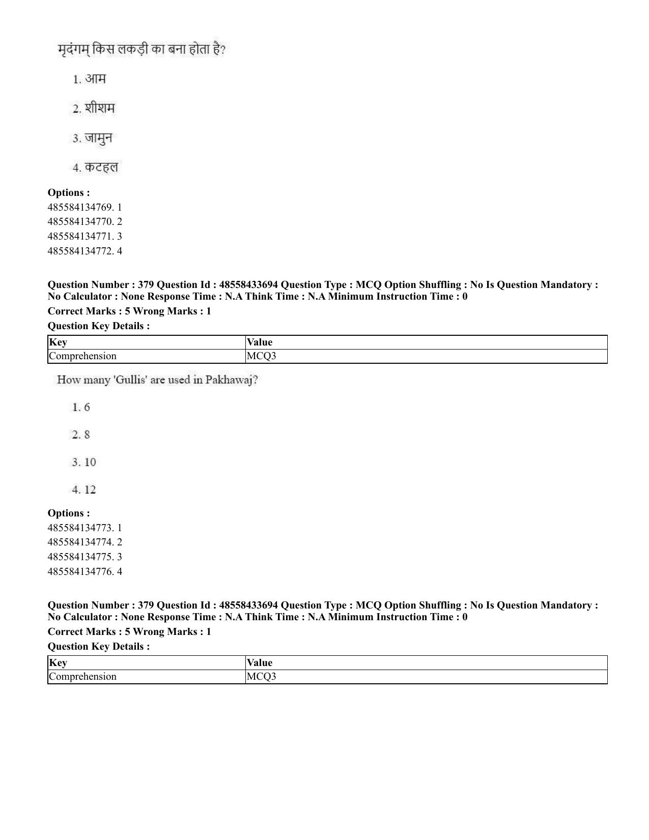 CUET 2023 English Hindi Shift 1 Question Papers - 18 June 2023 - Page 401