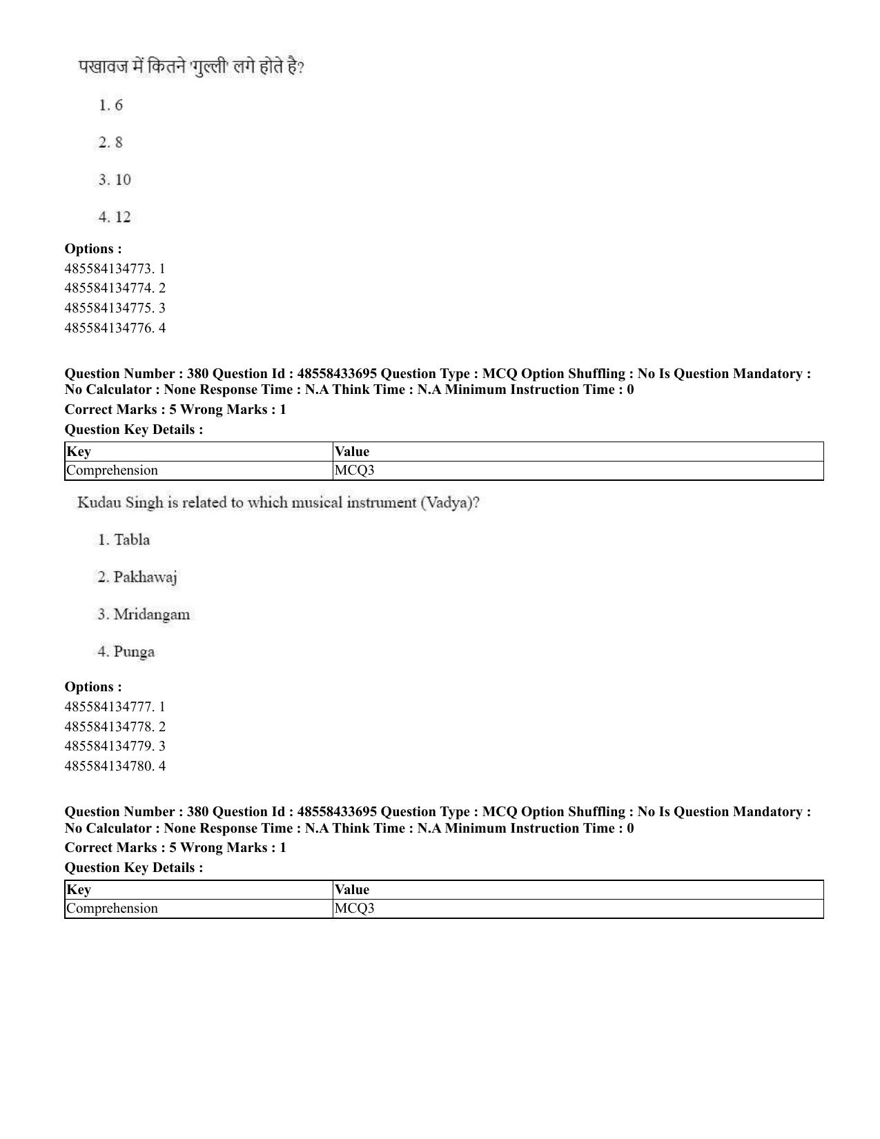 CUET 2023 English Hindi Shift 1 Question Papers - 18 June 2023 - Page 402