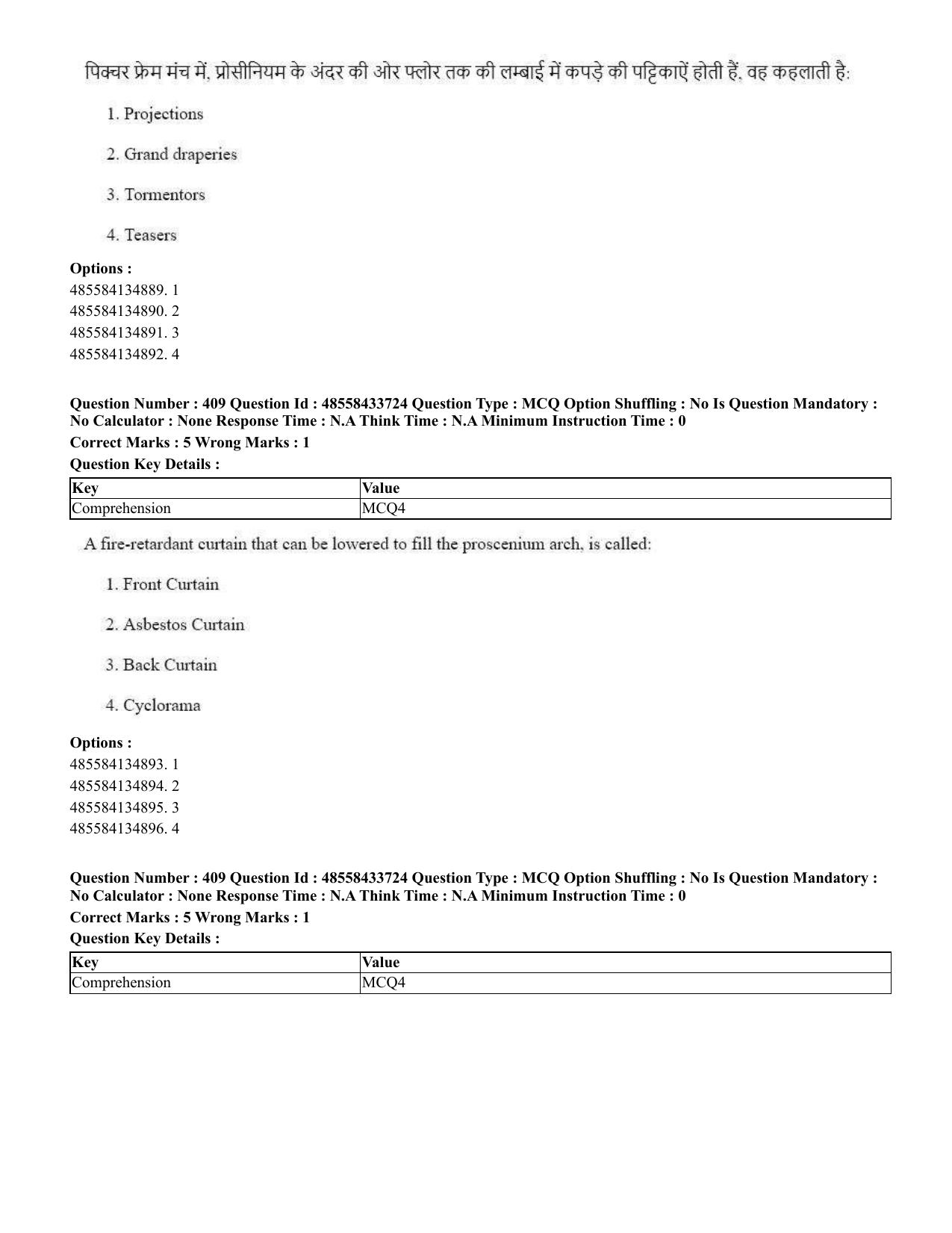 CUET 2023 English Hindi Shift 1 Question Papers - 18 June 2023 - Page 433