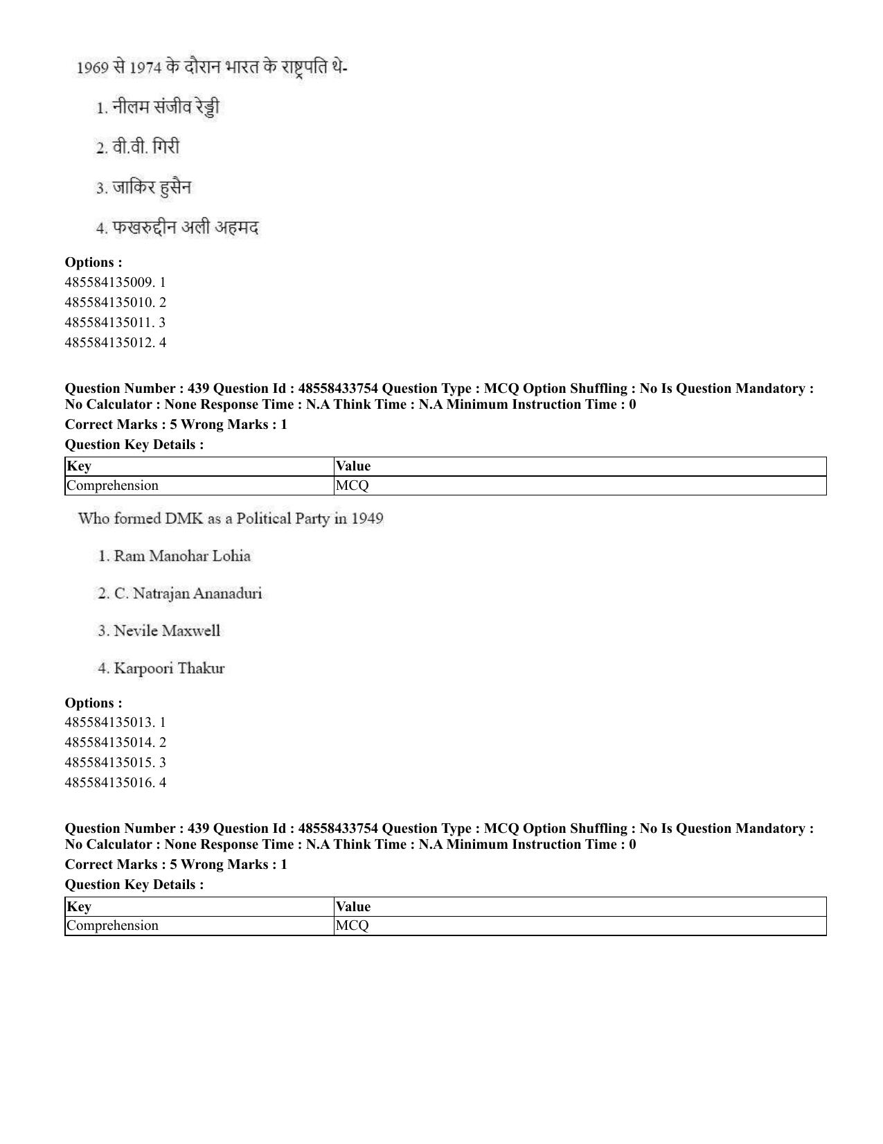 CUET 2023 English Hindi Shift 1 Question Papers - 18 June 2023 - Page 467