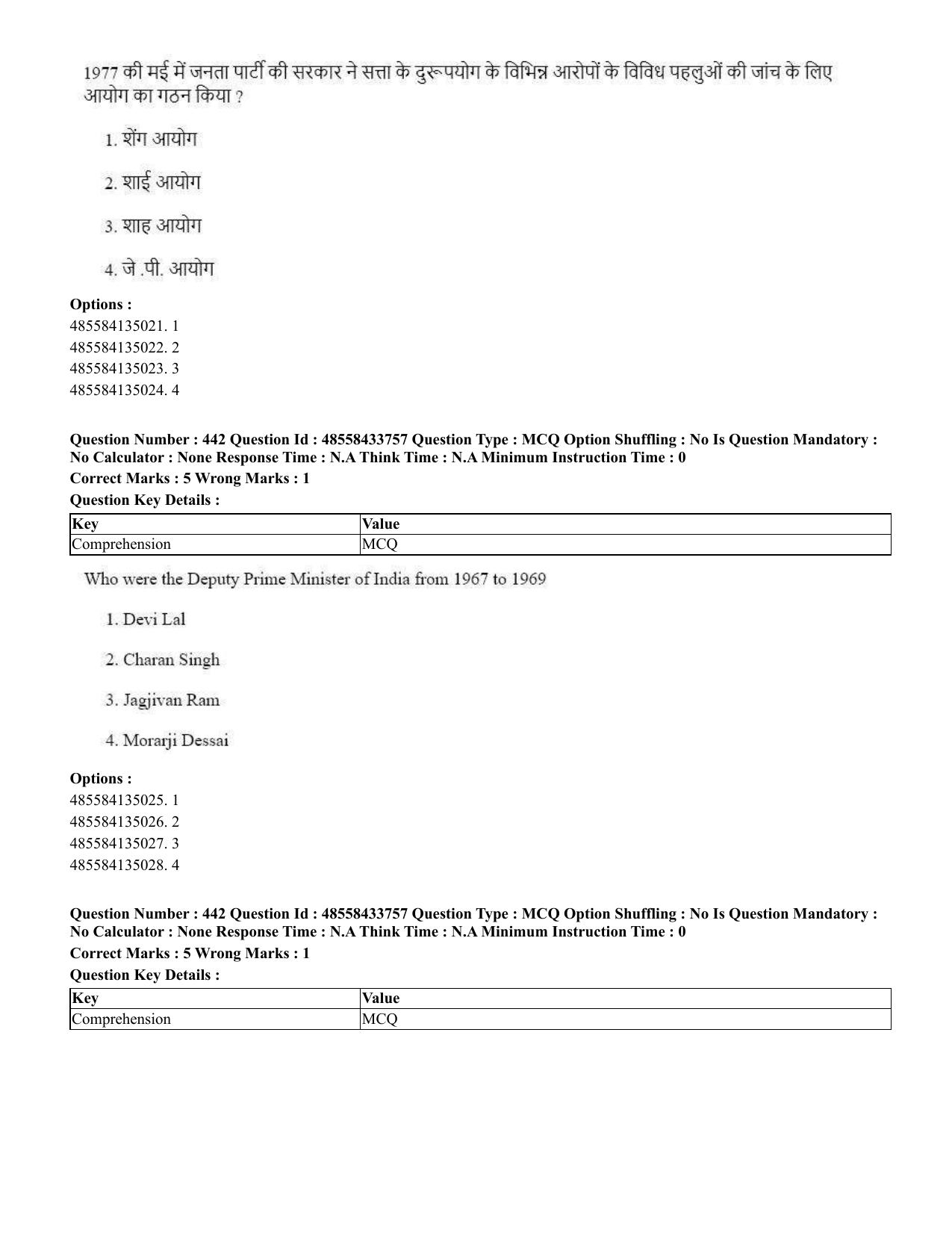 CUET 2023 English Hindi Shift 1 Question Papers - 18 June 2023 - Page 470