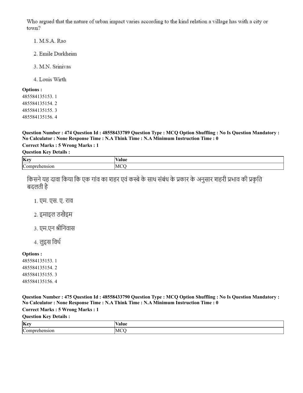 CUET 2023 English Hindi Shift 1 Question Papers - 18 June 2023 - Page 510