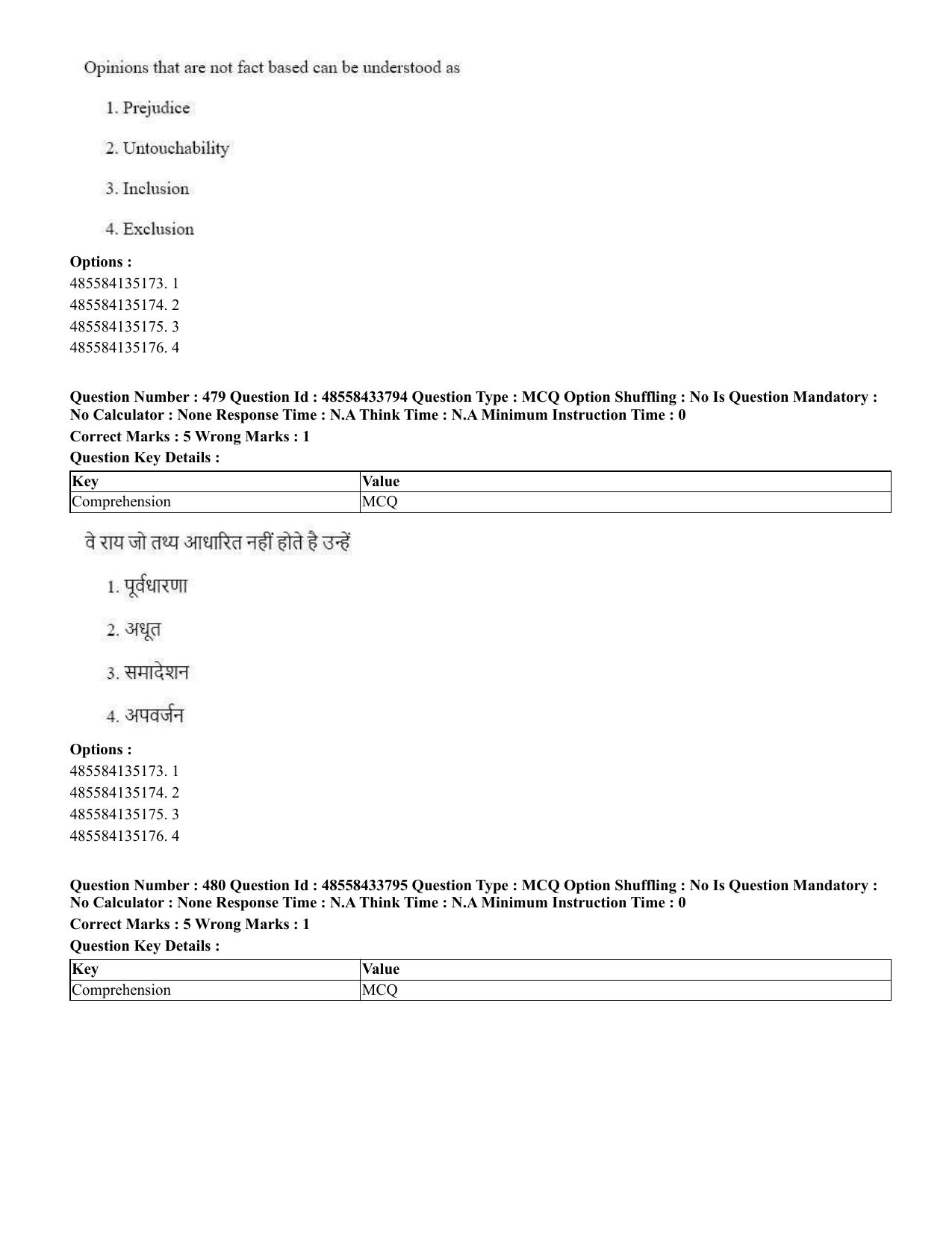 CUET 2023 English Hindi Shift 1 Question Papers - 18 June 2023 - Page 515