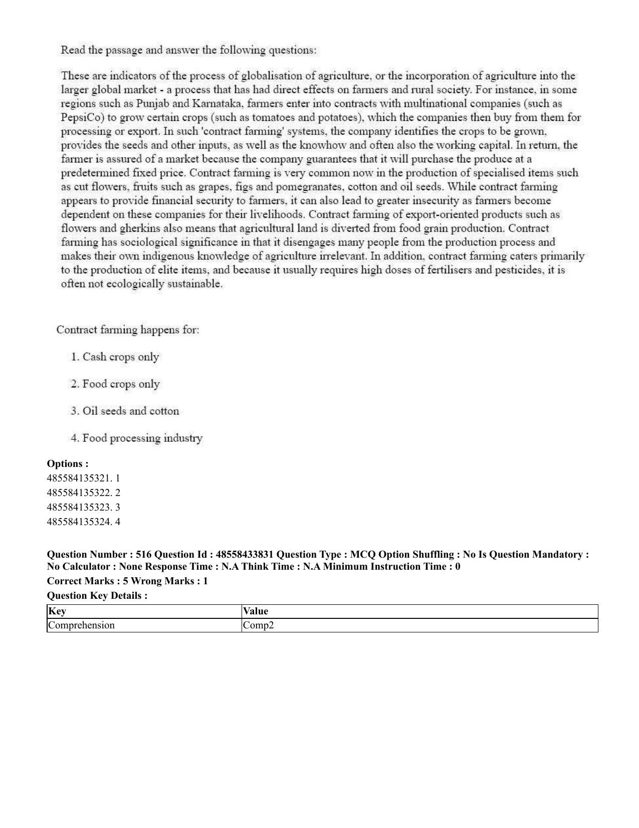 CUET 2023 English Hindi Shift 1 Question Papers - 18 June 2023 - Page 556