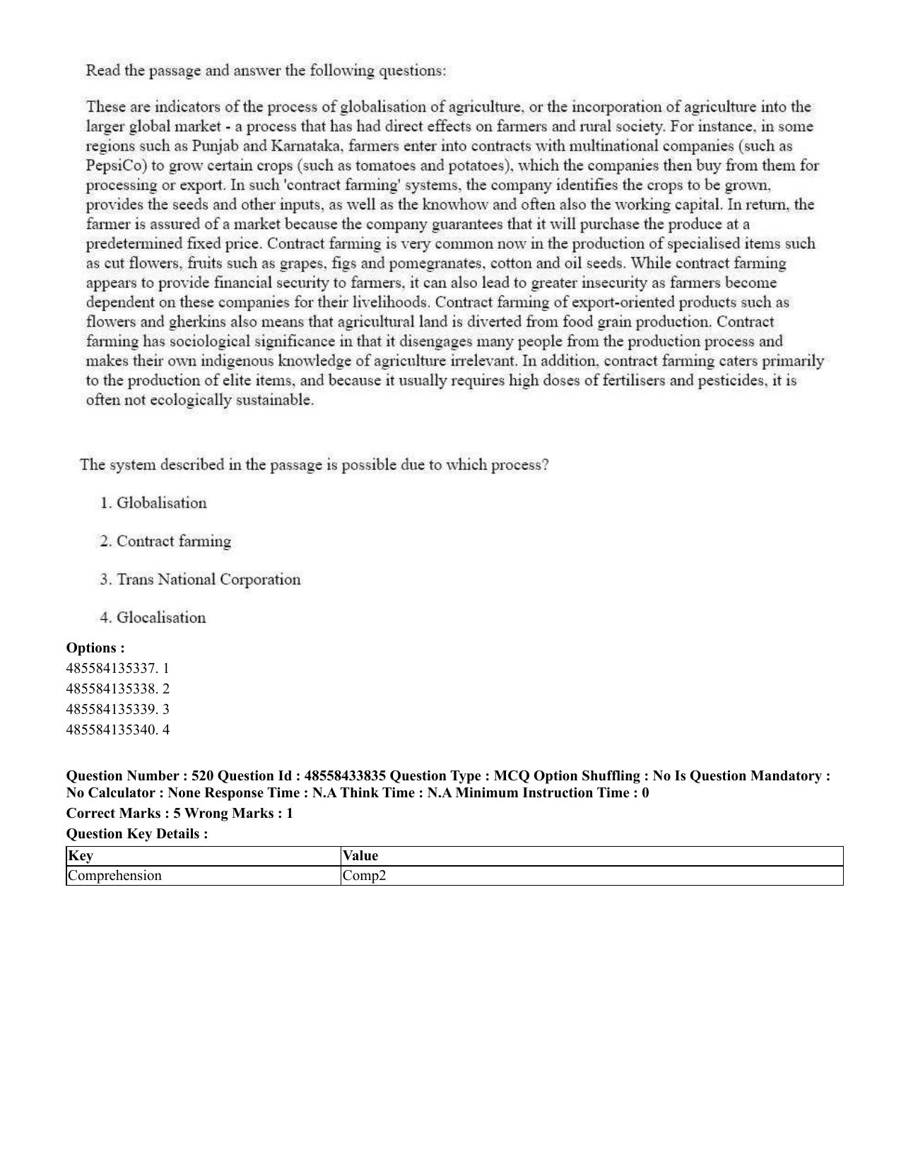 CUET 2023 English Hindi Shift 1 Question Papers - 18 June 2023 - Page 564