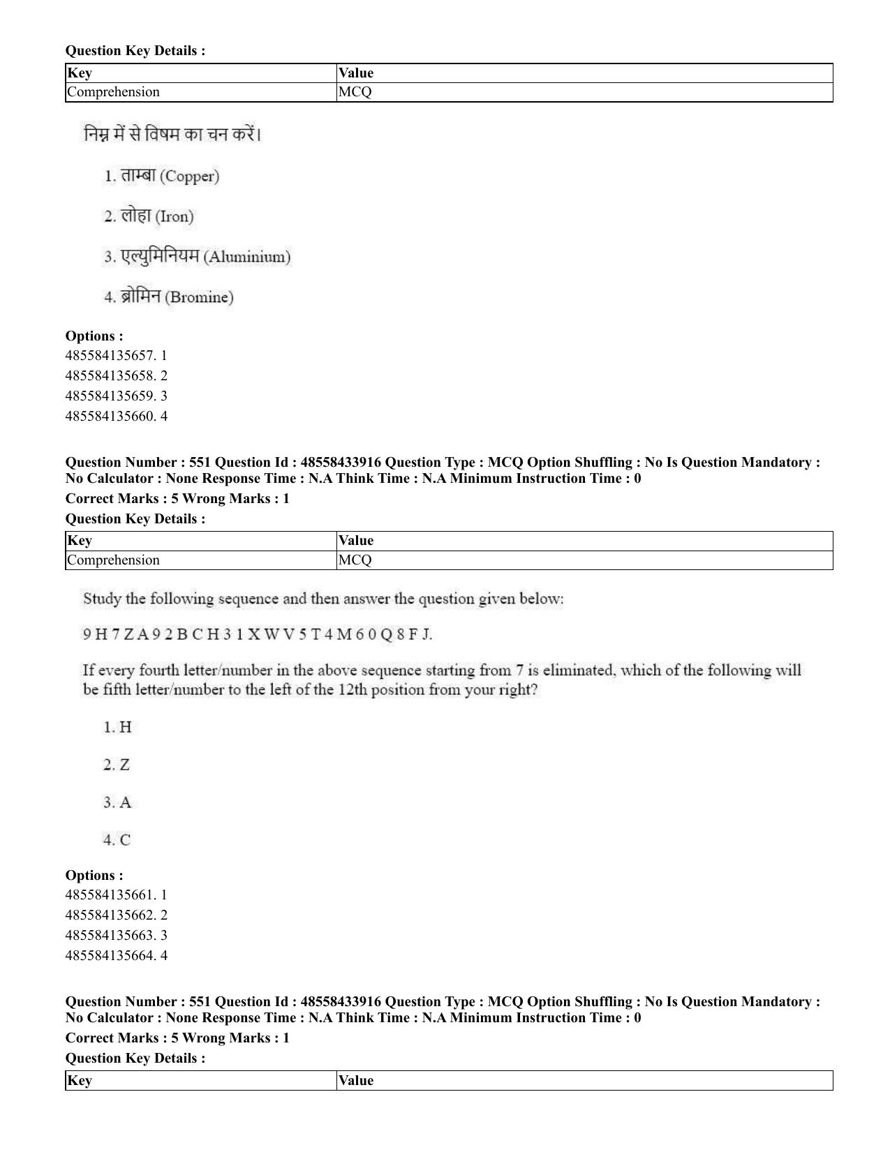 CUET 2023 English Hindi Shift 1 Question Papers - 18 June 2023 - Page 598