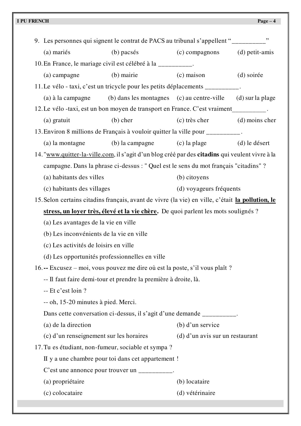 Karnataka 1st PUC Question Bank 2025 - French - Page 5