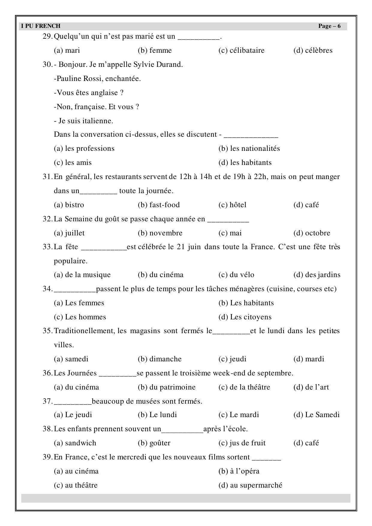 Karnataka 1st PUC Question Bank 2025 - French - Page 7