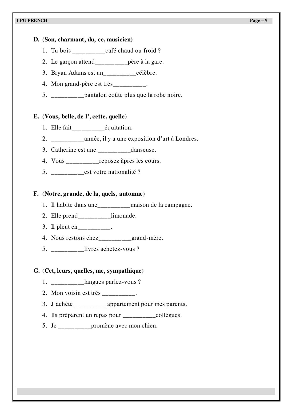 Karnataka 1st PUC Question Bank 2025 - French - Page 10